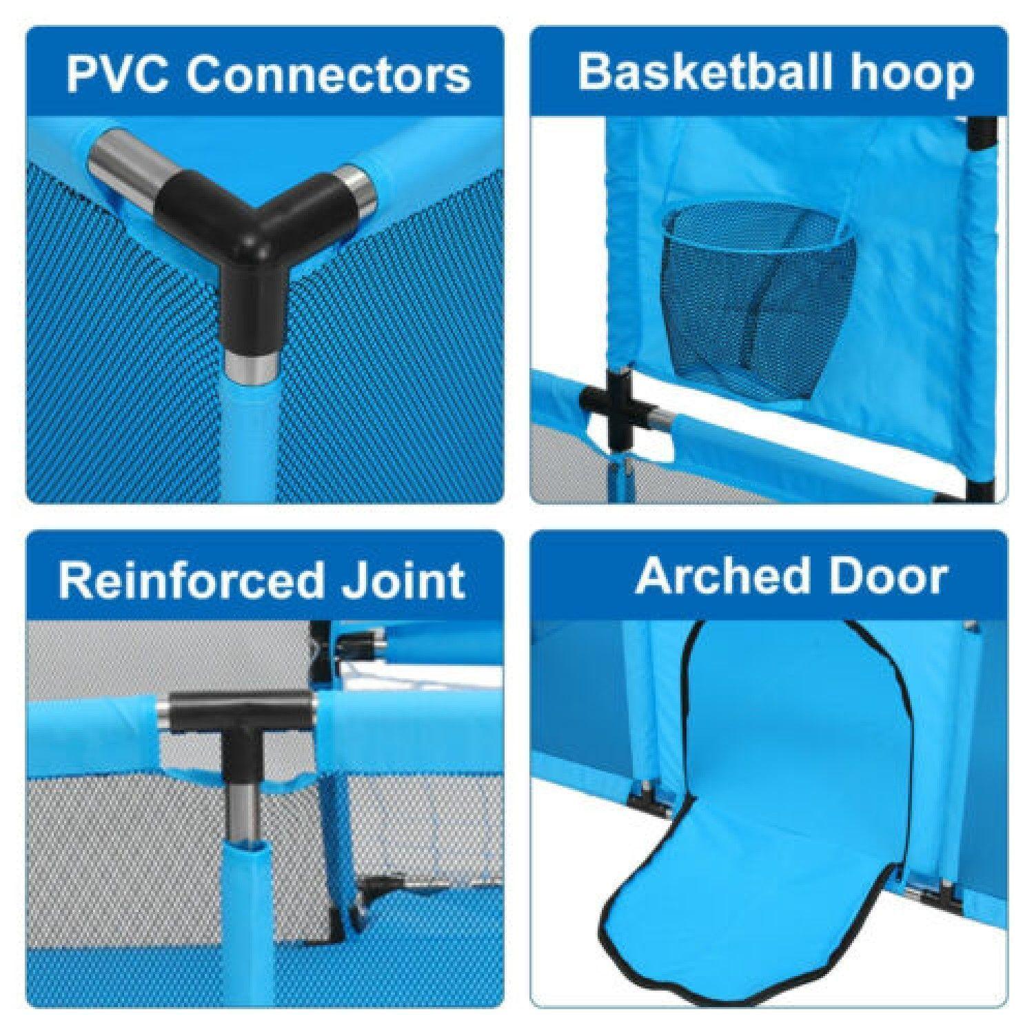 Corral Seguridad Bebes  Aro De Basket 128cm Azul-7