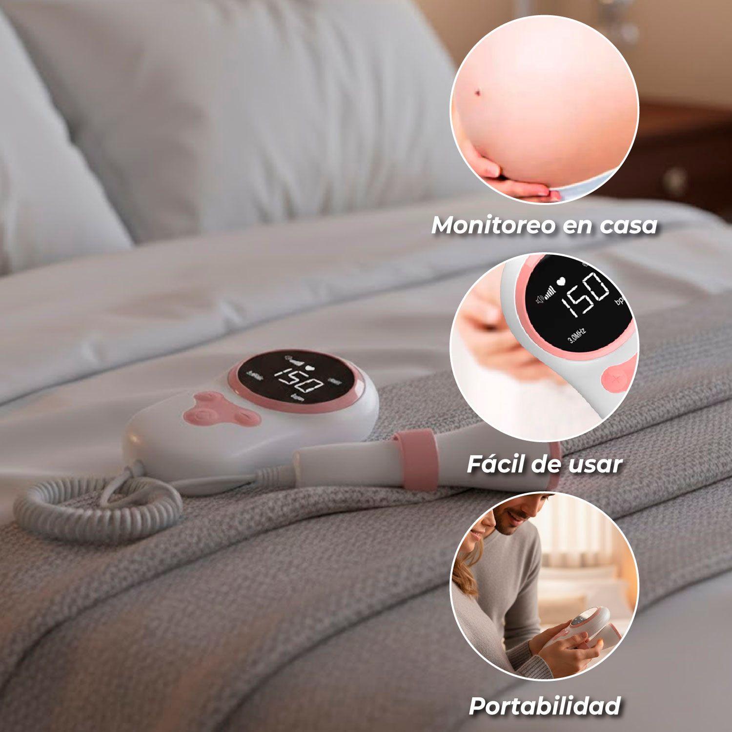 Monitor Fetal Doppler Pro Latidos Corazon Bebe Boton Goma-3