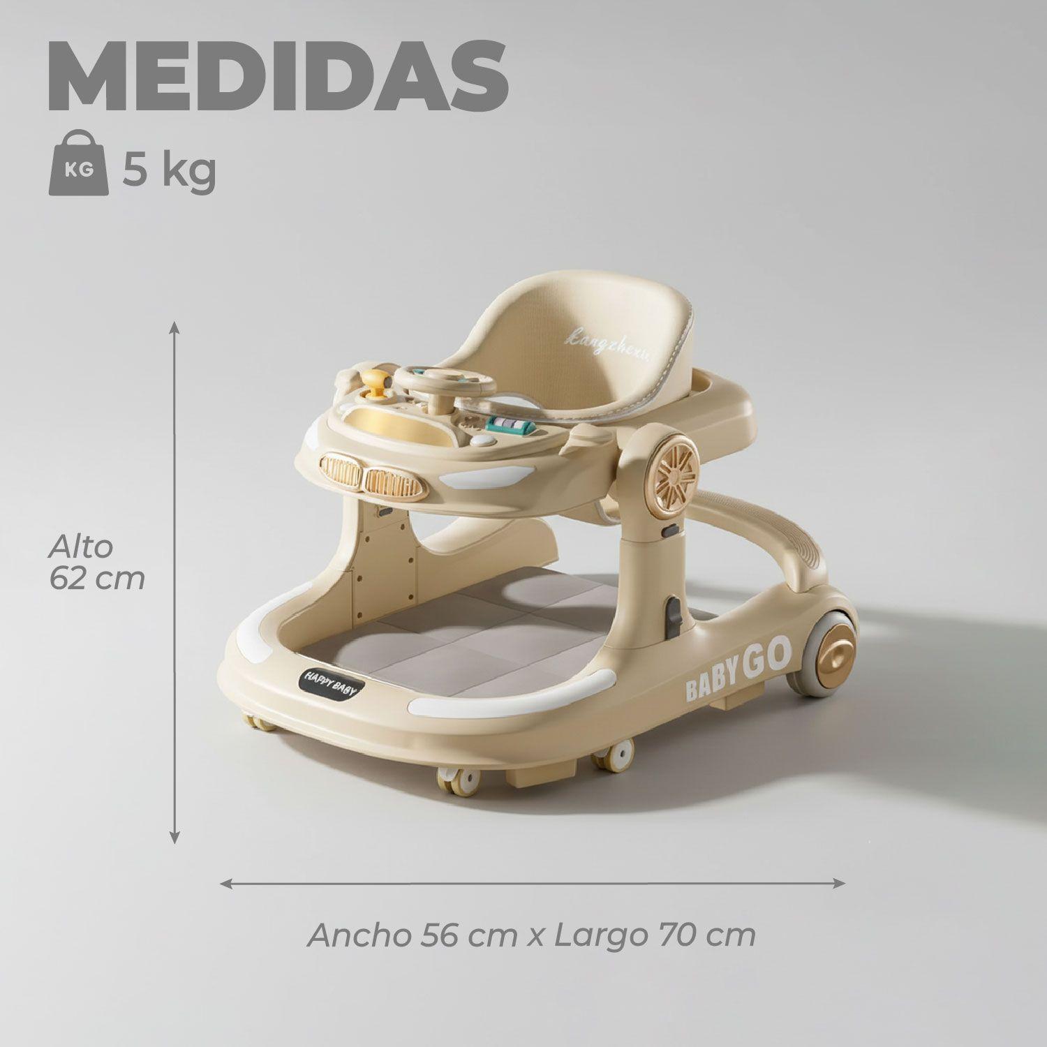 Andador Caminadora Autito Musical Bebe Anticaida Apoya Pies-1