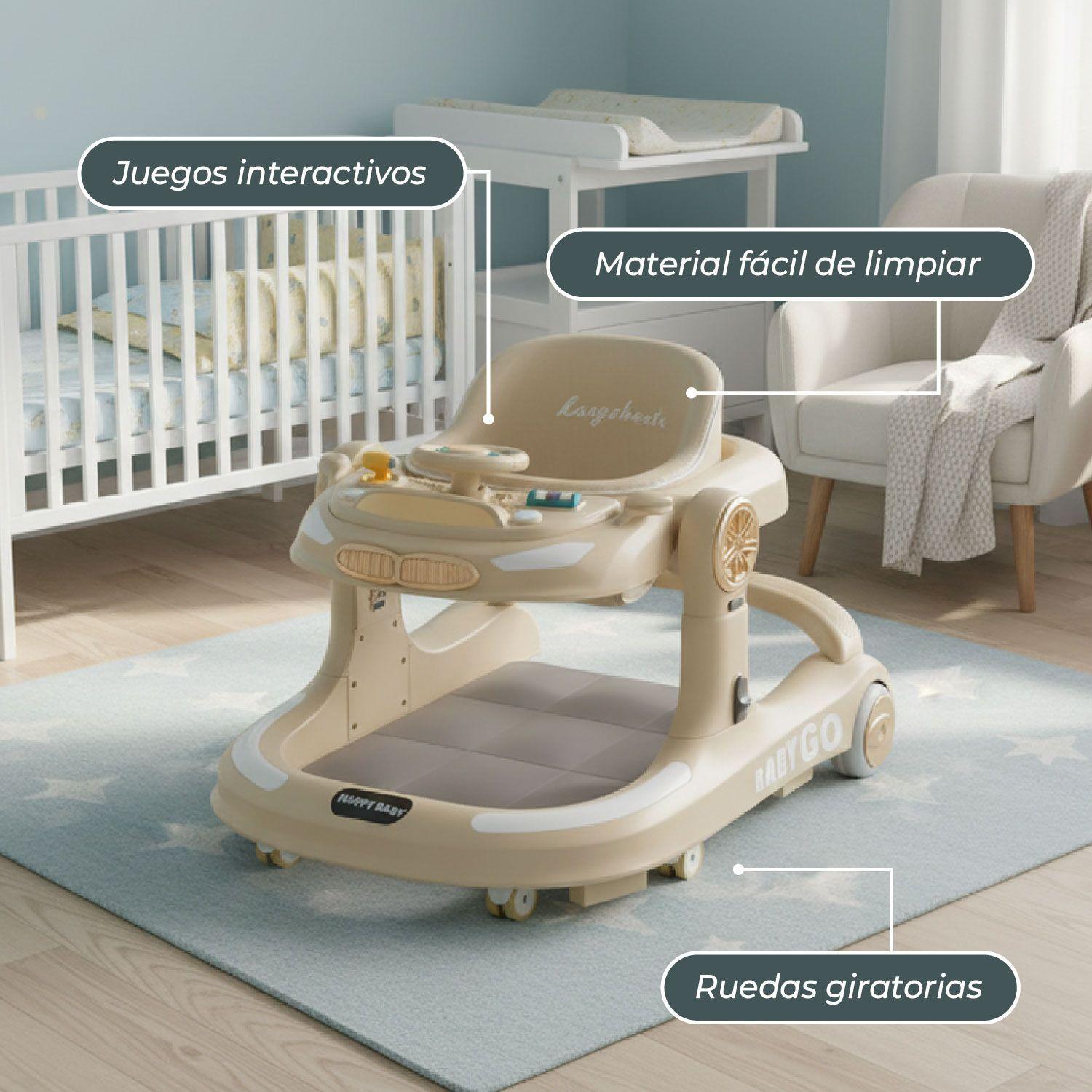 Andador Caminadora Autito Musical Bebe Anticaida Apoya Pies-5