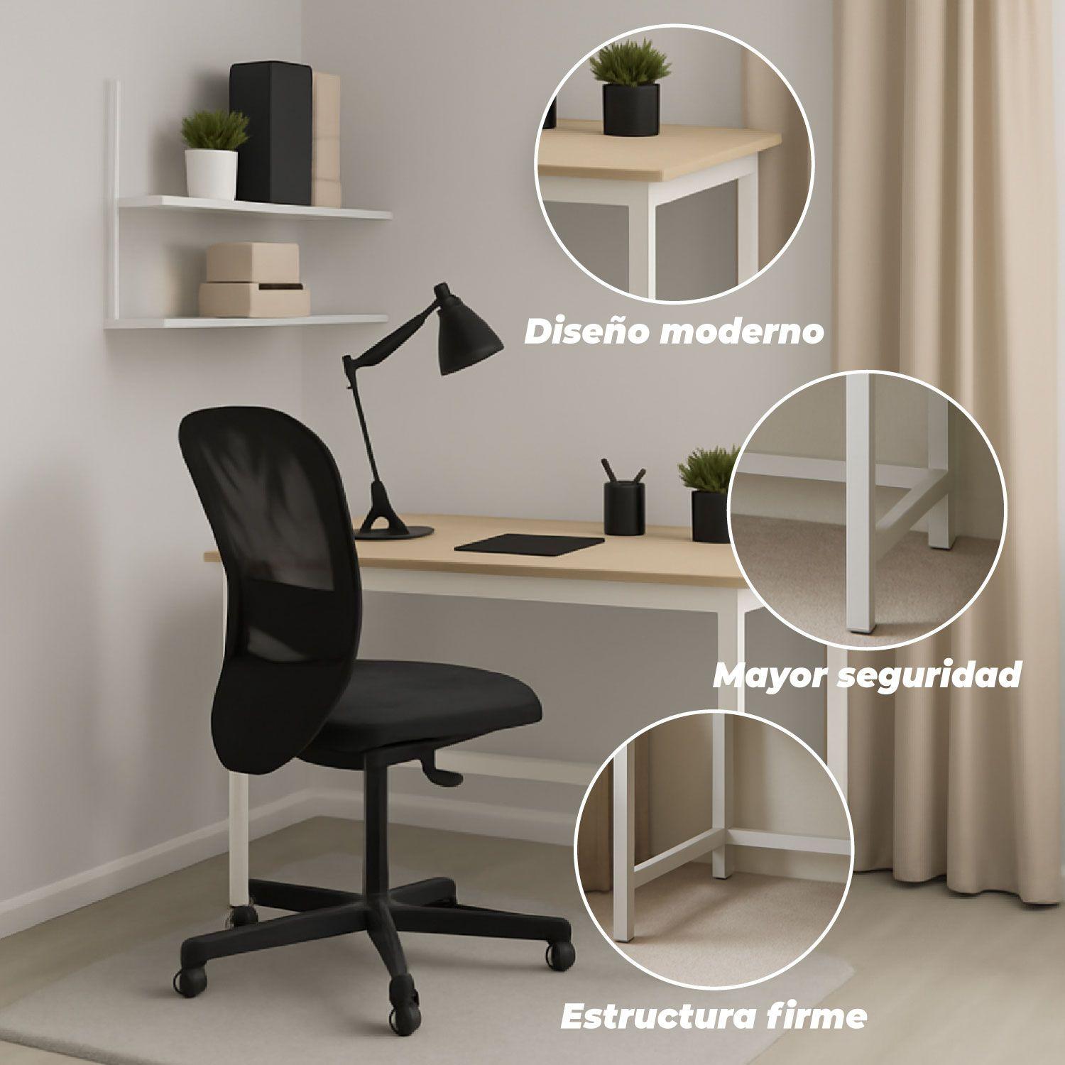 Escritorio Oficina Pata Metal Gruesa Antideslizante 100x75x60 Cm-3