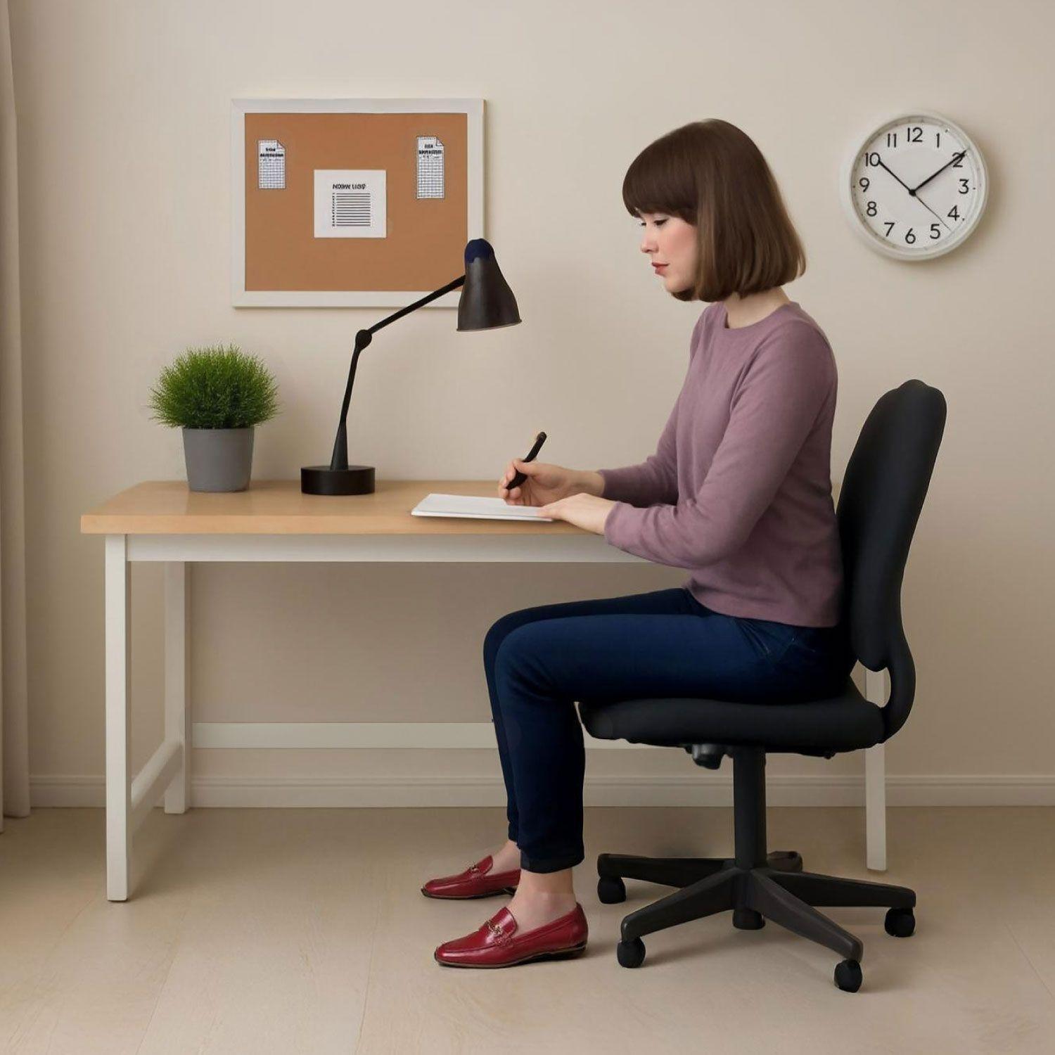 Escritorio Oficina Pata Metal Gruesa Antideslizante 100x75x60 Cm-4