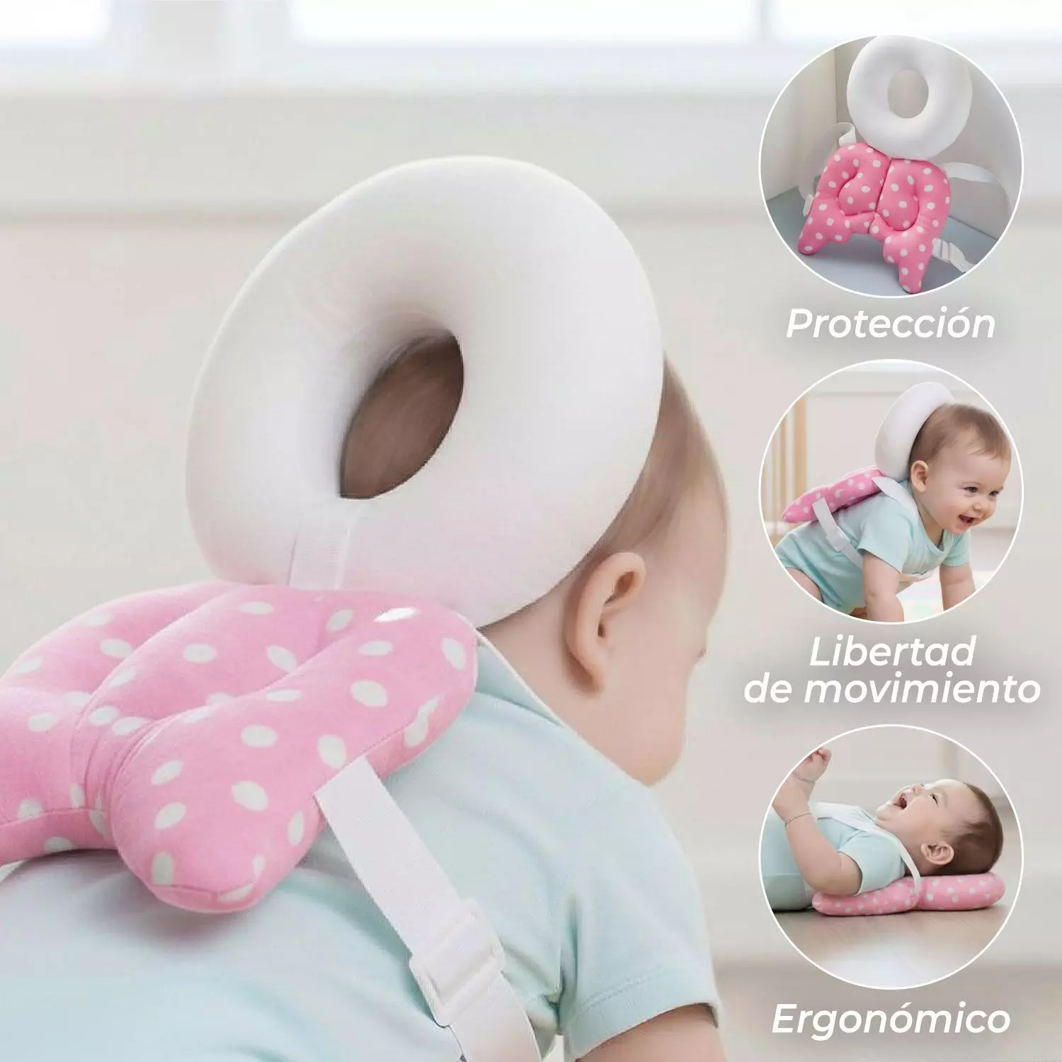 Mochila Protectora Cabeza Bebes Cojin Antigolpes Angelito-3