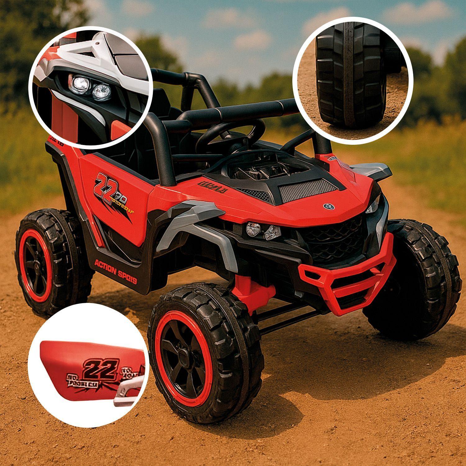 Jeep Eléctrico Niños Todo Terreno  Con Control Luces LED y Sonido-4