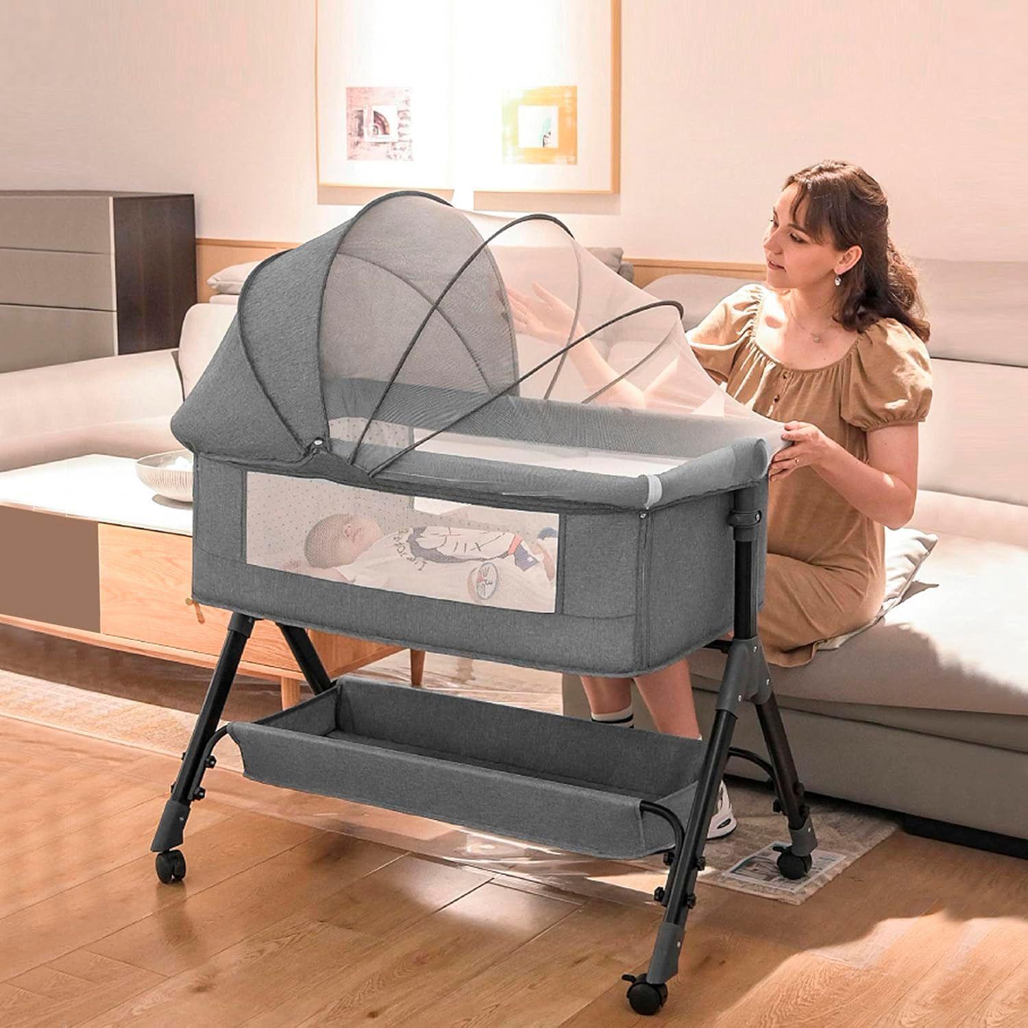 Cuna Colecho,Moises de Bebe,Cama Mecedora+ Colchon-4
