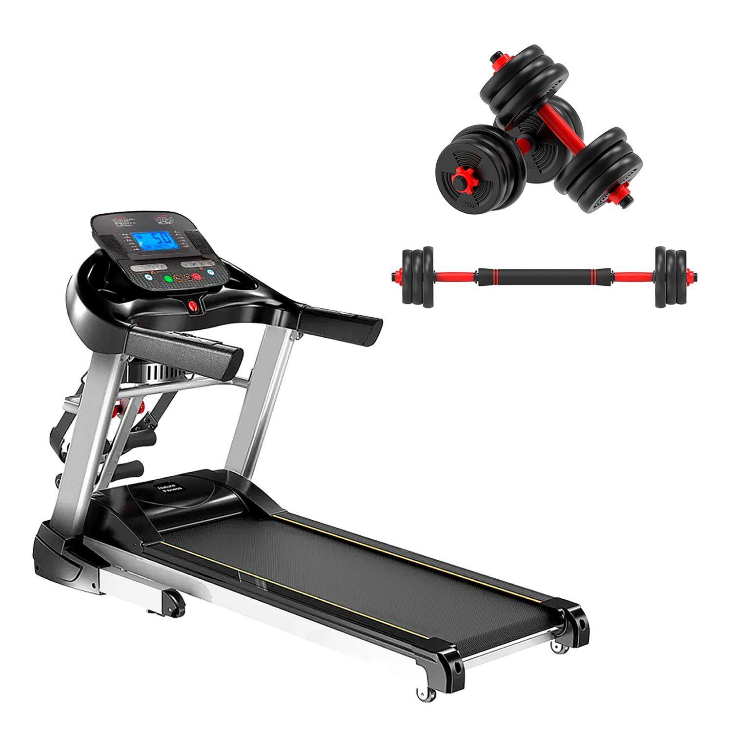 Trotadora Con Masajeador K11 con Inclinacion Automatica + Mancuernas 10 KG-0