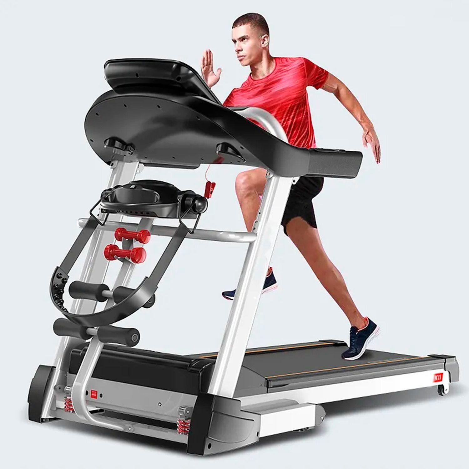 Trotadora Con Masajeador K11 con Inclinacion Automatica + Mancuernas 10 KG-3