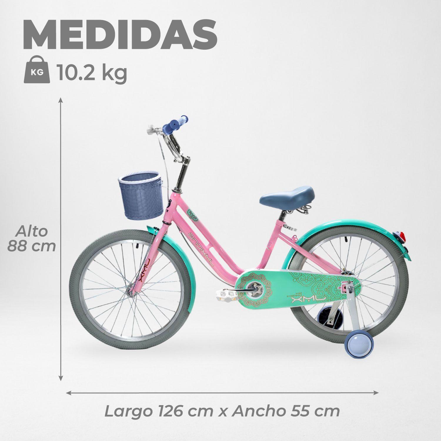 Bicicleta Infantil Aro 20 Paseo con Rueditas y Canasto-2