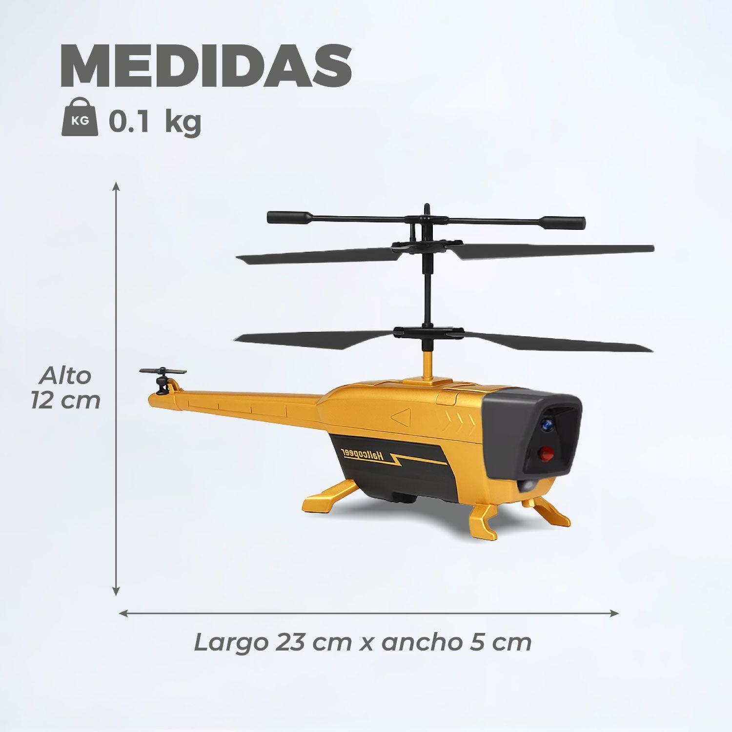 Helicóptero Avión Recargable Niños Control Remoto Gold-2