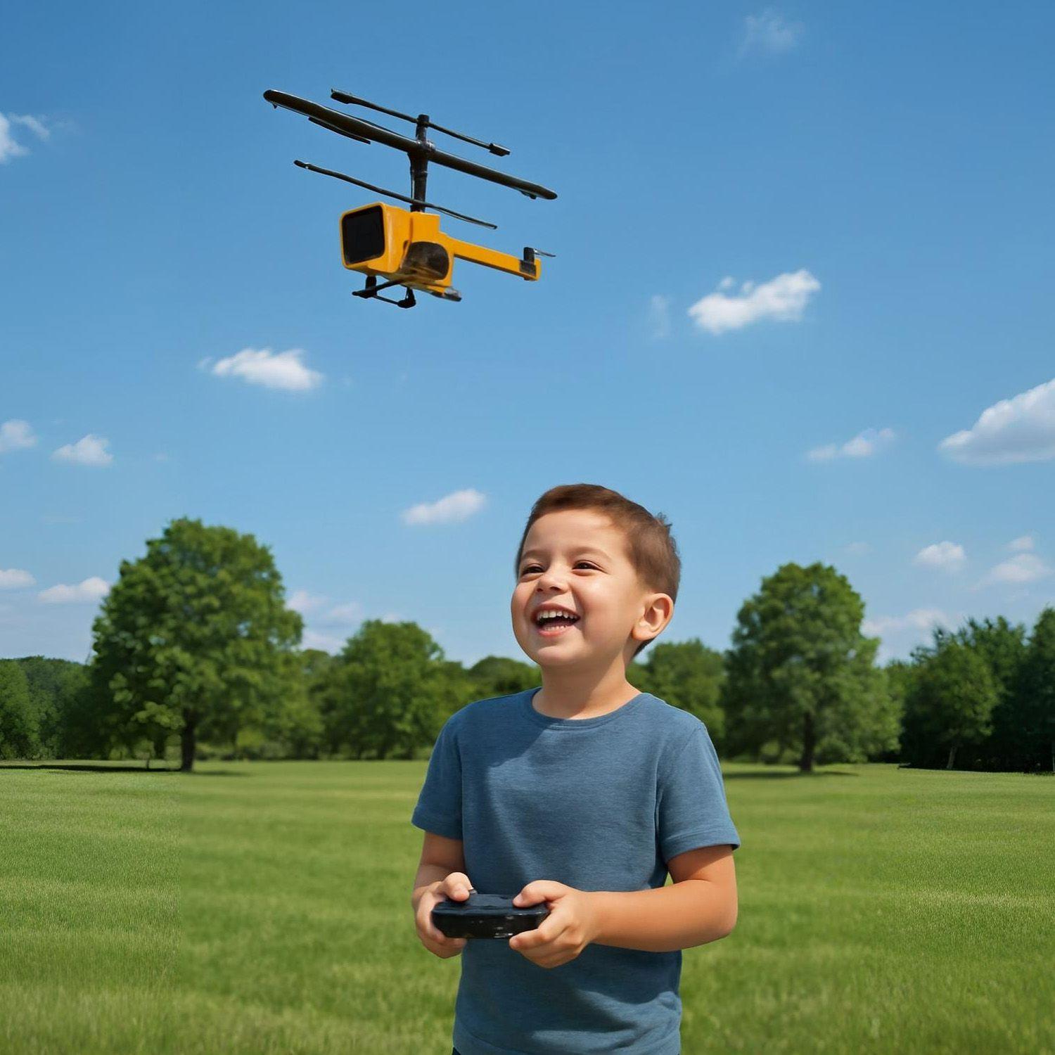 Helicóptero Avión Recargable Niños Control Remoto Gold-4