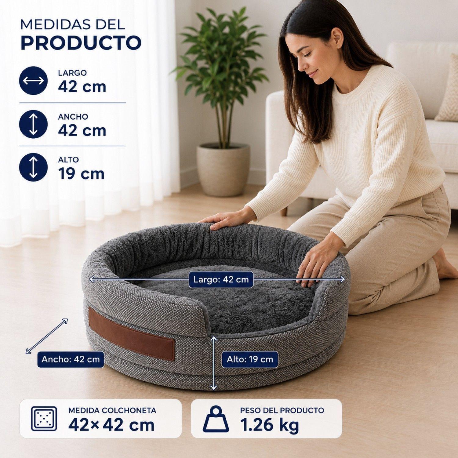 Cama Cuna Mascotas Confort 42cm Ultra Suave Antideslizante-2