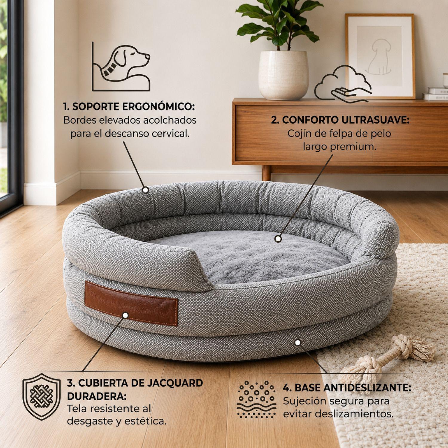 Cama Cuna Mascotas Confort 42cm Ultra Suave Antideslizante-3