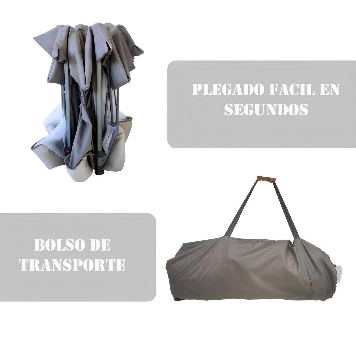 Corral Plegable Infantil Portatil Gris-3