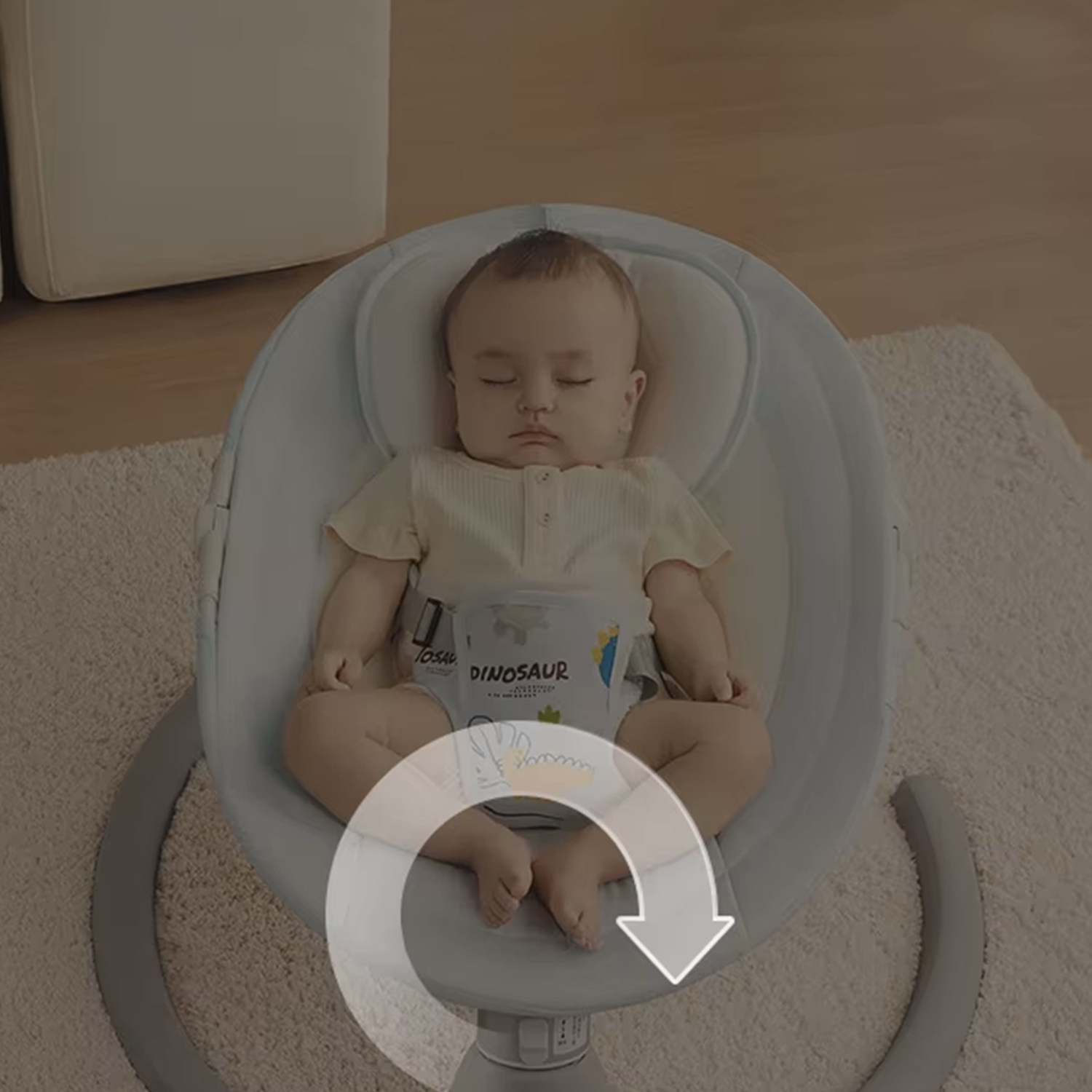 Silla Mecedora Bebe Inalámbrica Musical Bluetooth Gris-7