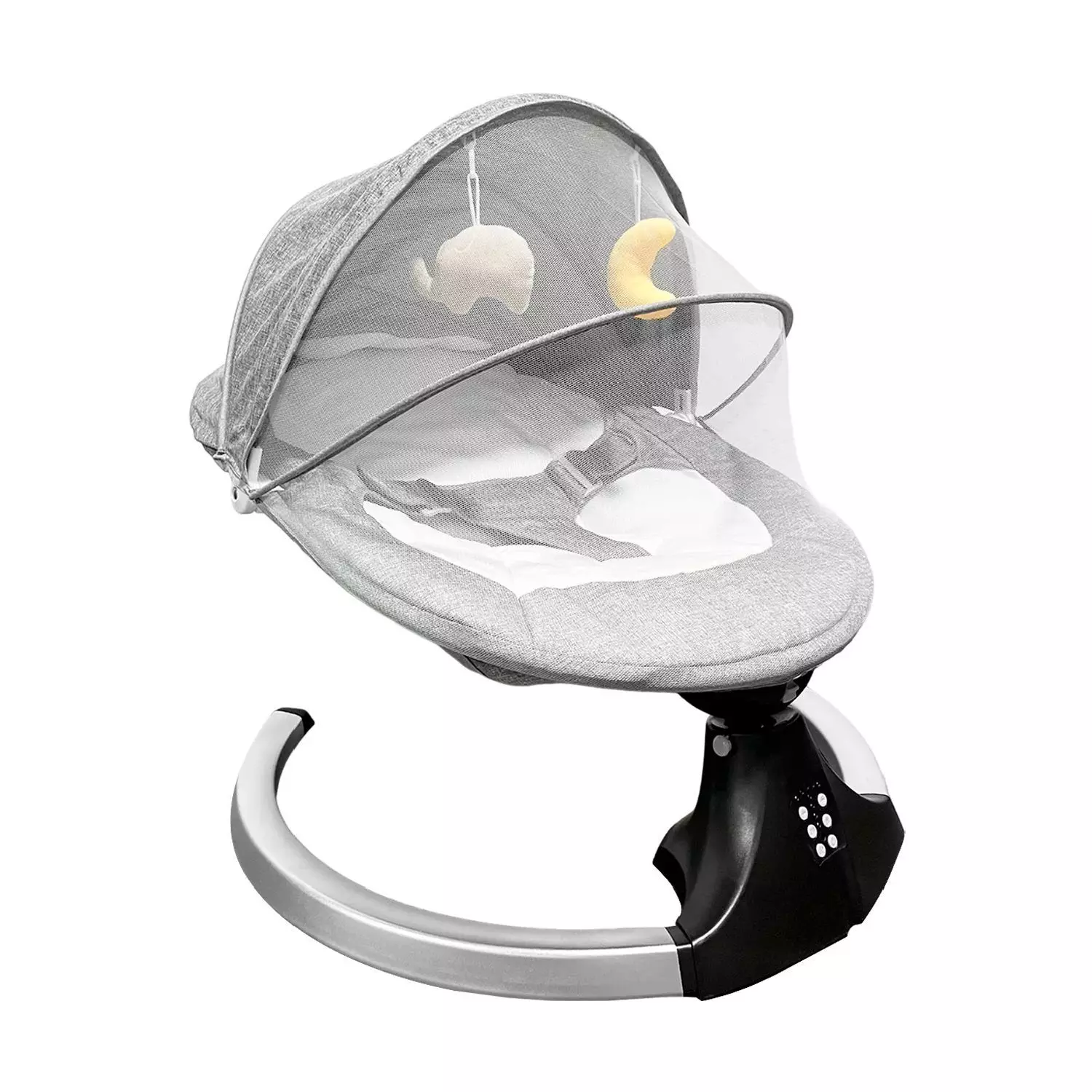 Silla Mecedora Bebe Inalámbrica Musical Bluetooth Gris-0
