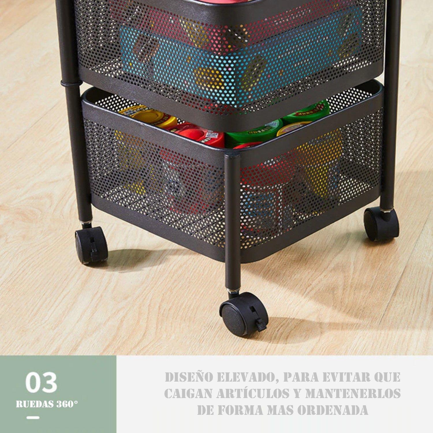 Carrito Verdulero Almacenamiento Metal 5 Niveles Cuadrado-6