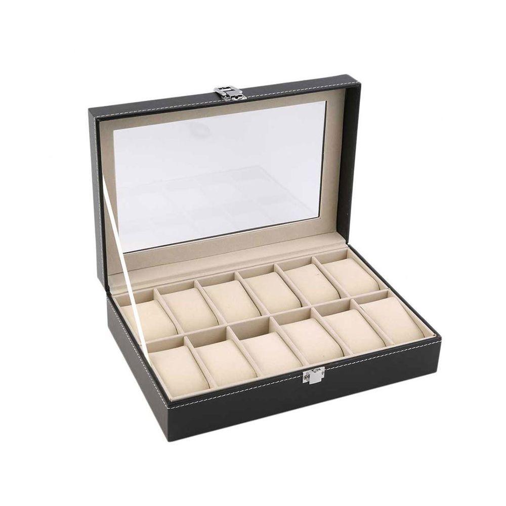 Caja Estuche Organizador de 12 Relojes de Lujo-0