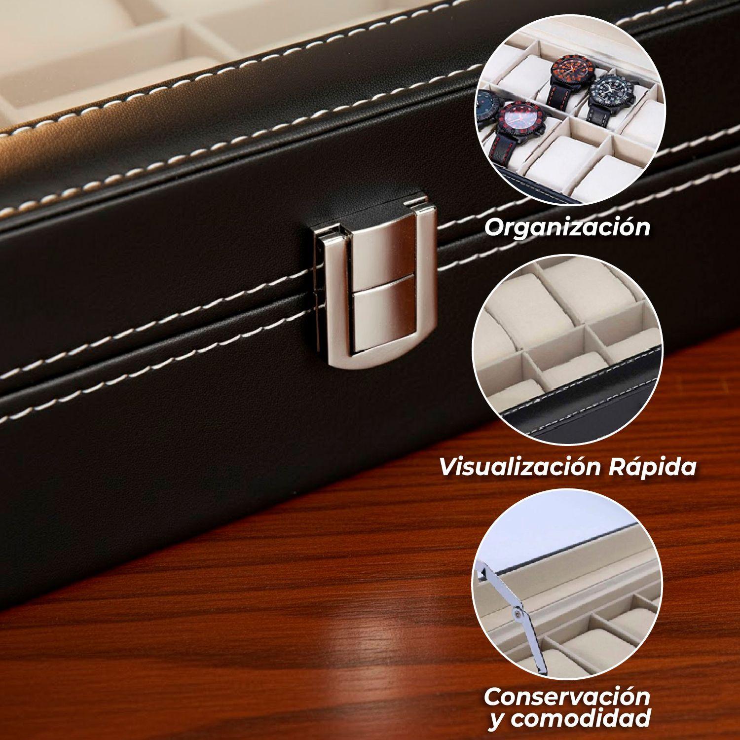 Caja Estuche Organizador de 12 Relojes de Lujo-2