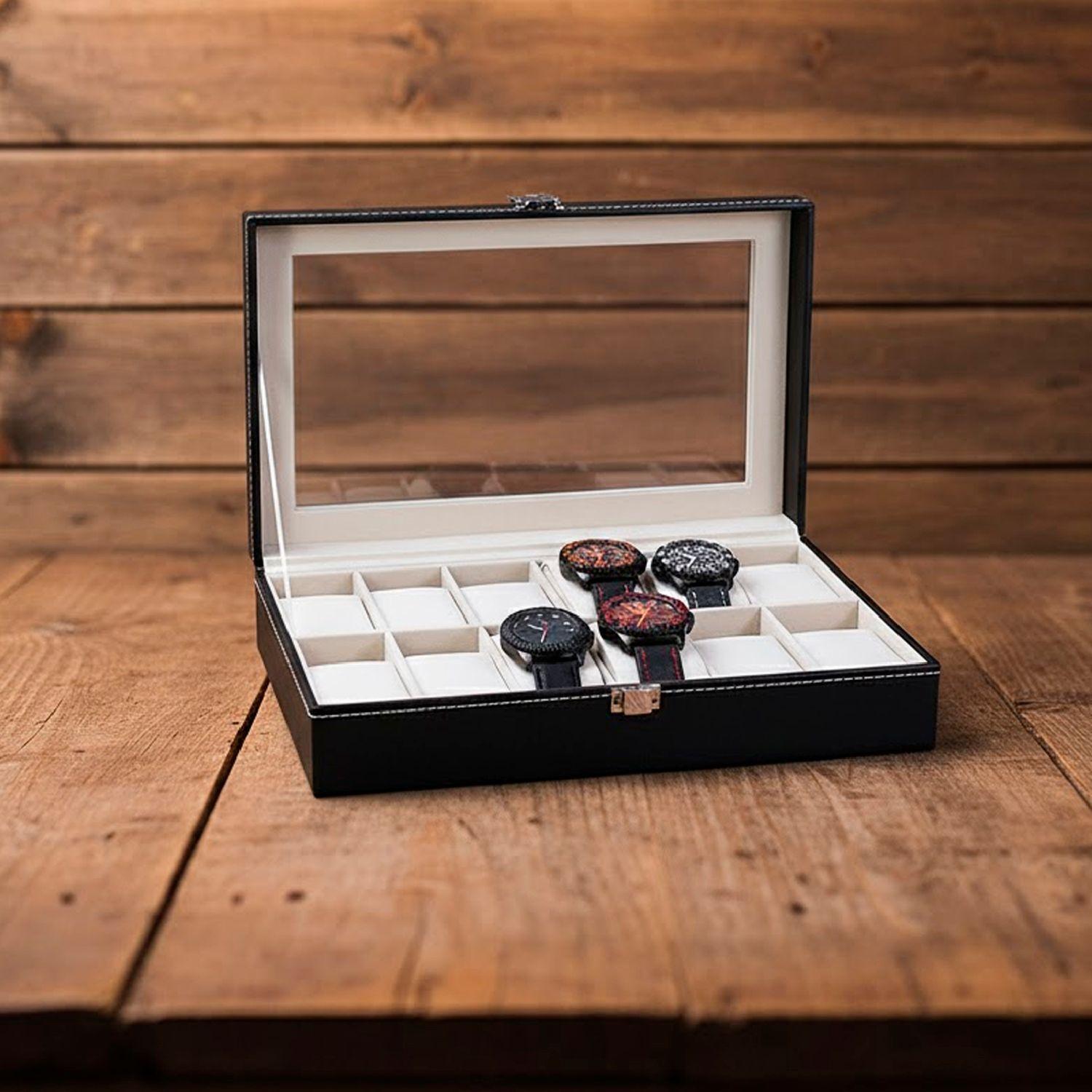 Caja Estuche Organizador de 12 Relojes de Lujo-3