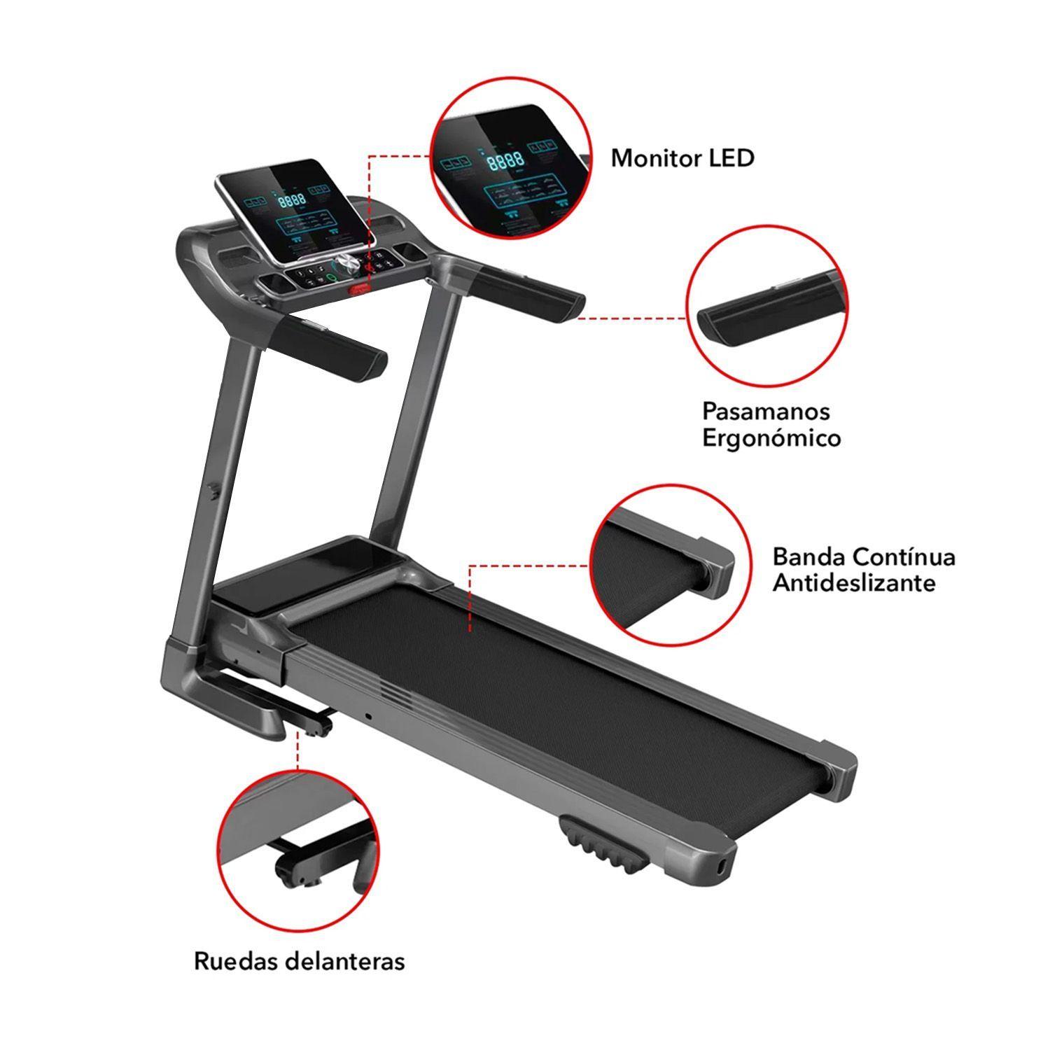 Trotadora K11 con Inclinacion automatica + Mancuernas 10 kg -1