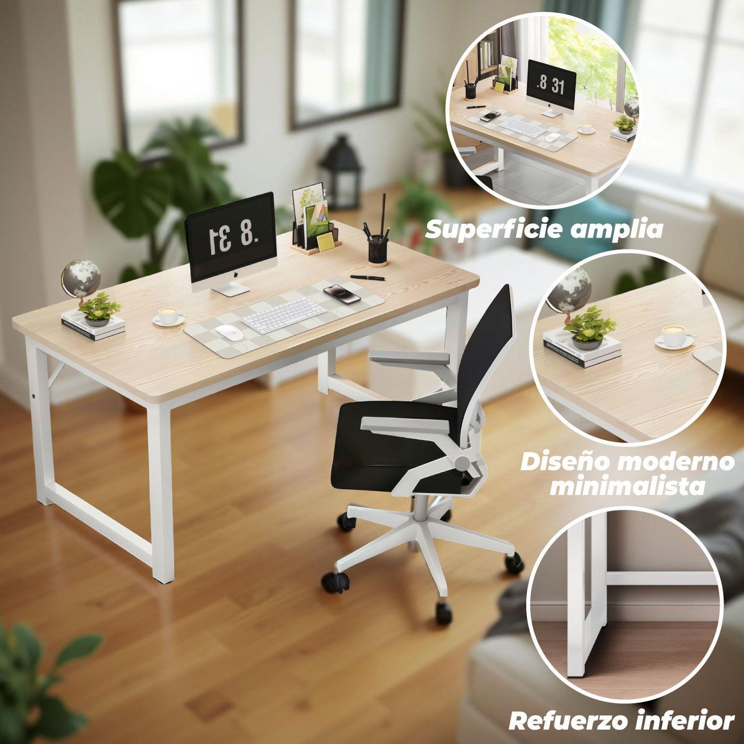 Escritorio Oficina Pata Metal Gruesa Antideslizante 140x75x60 Cm-3