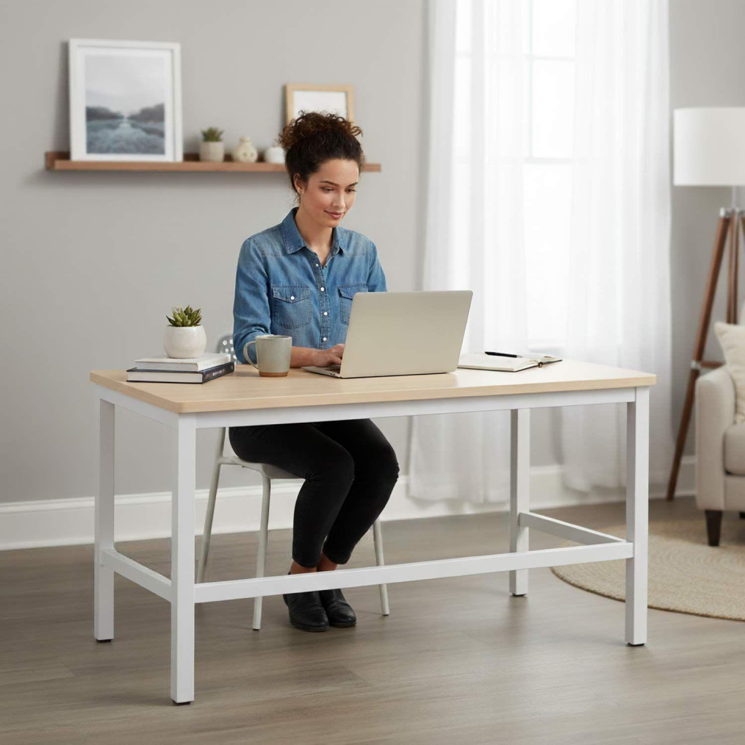 Escritorio Oficina Pata Metal Gruesa Antideslizante 140x75x60 Cm-4