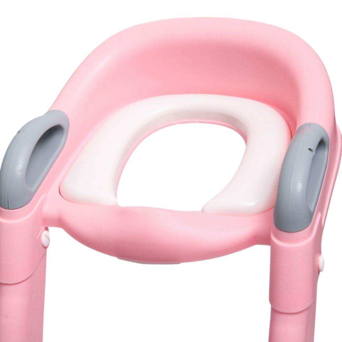 Asiento Adaptador De Baño Escalera Pelela Rosada-4