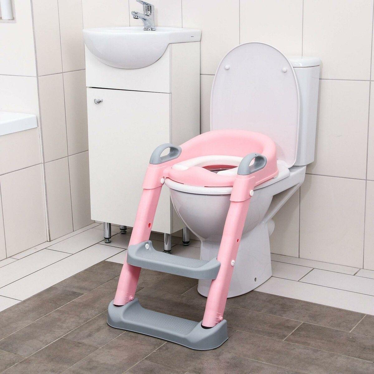 Asiento Adaptador De Baño Escalera Pelela Rosada-5