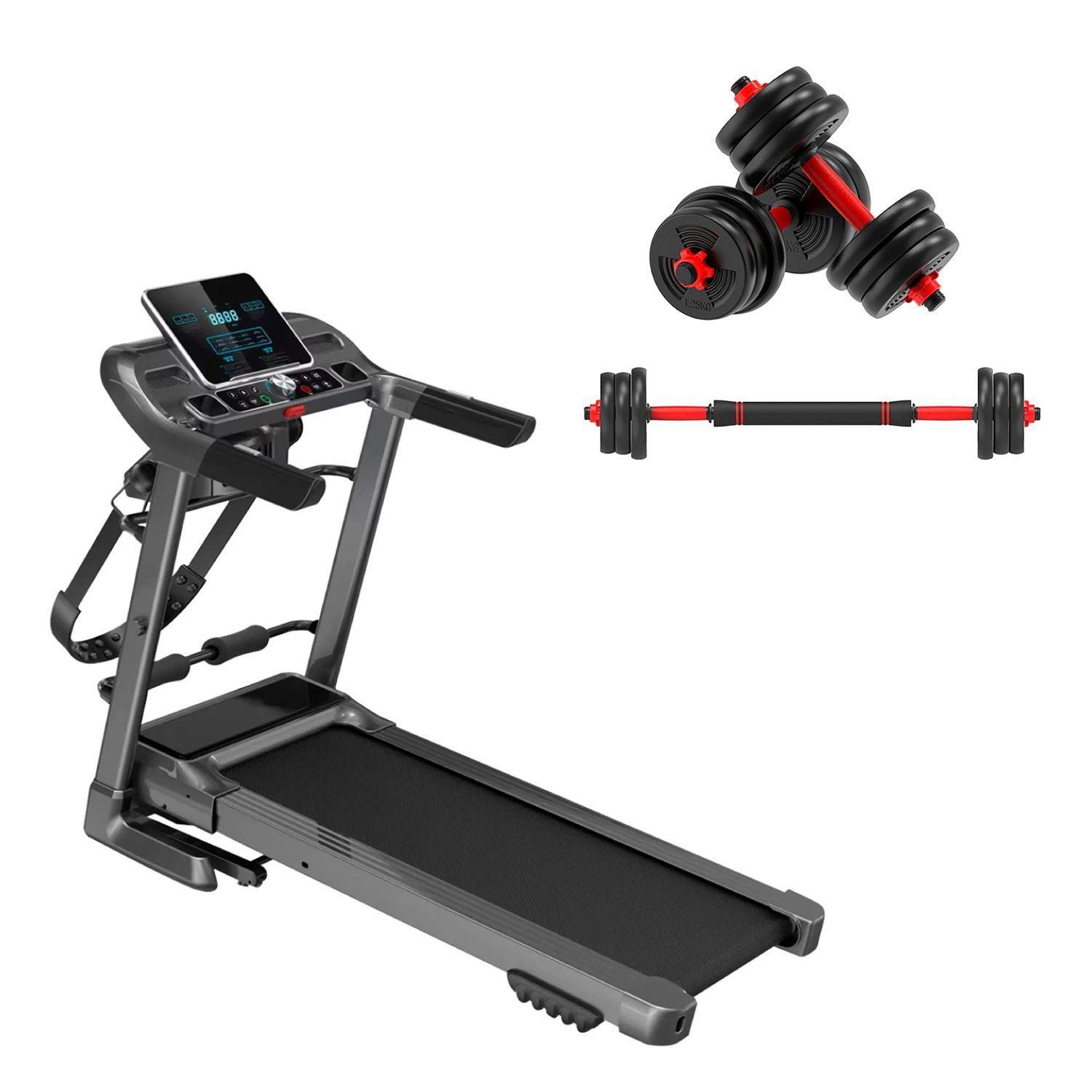 Trotadora con Masajeador  M7 + Mancuernas 10 KG-0