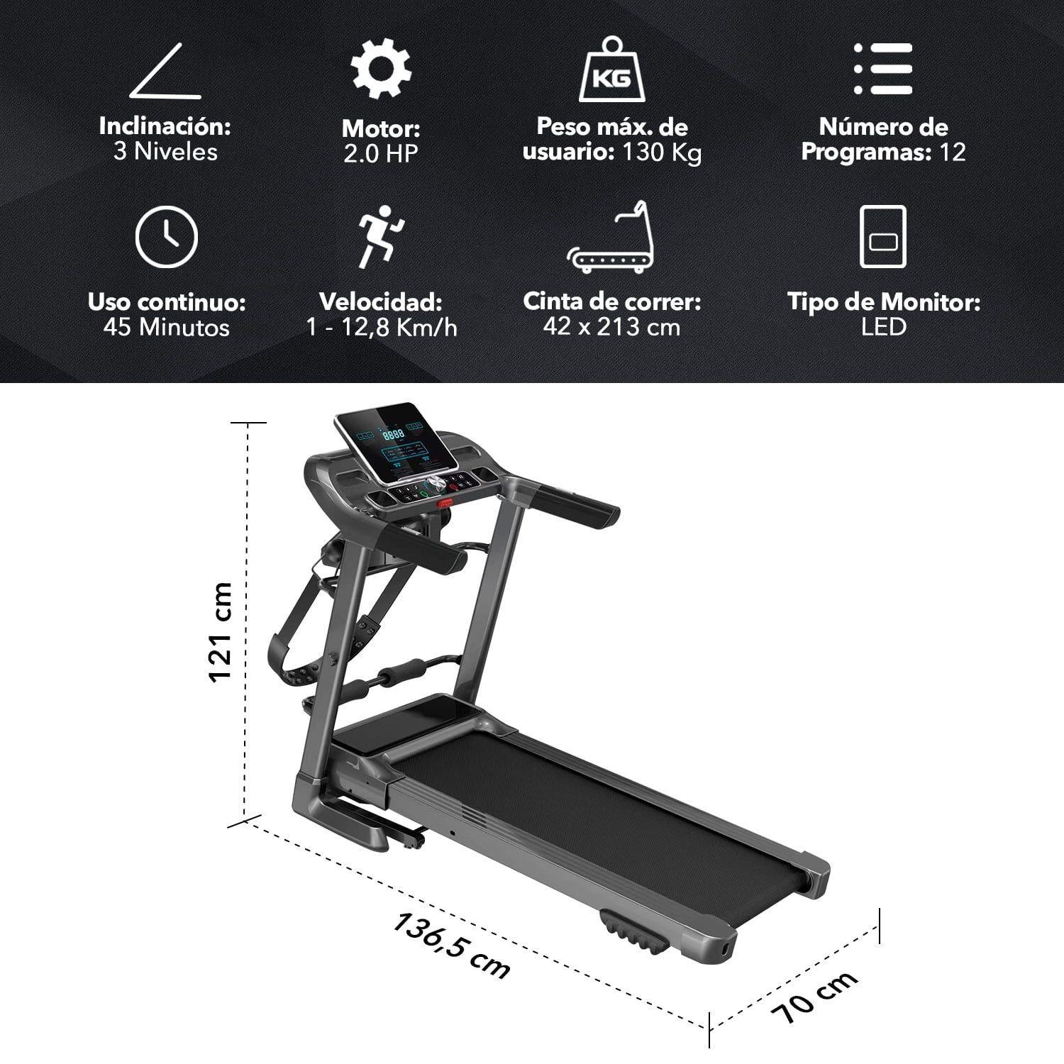Trotadora con Masajeador  M7 + Mancuernas 10 KG-3