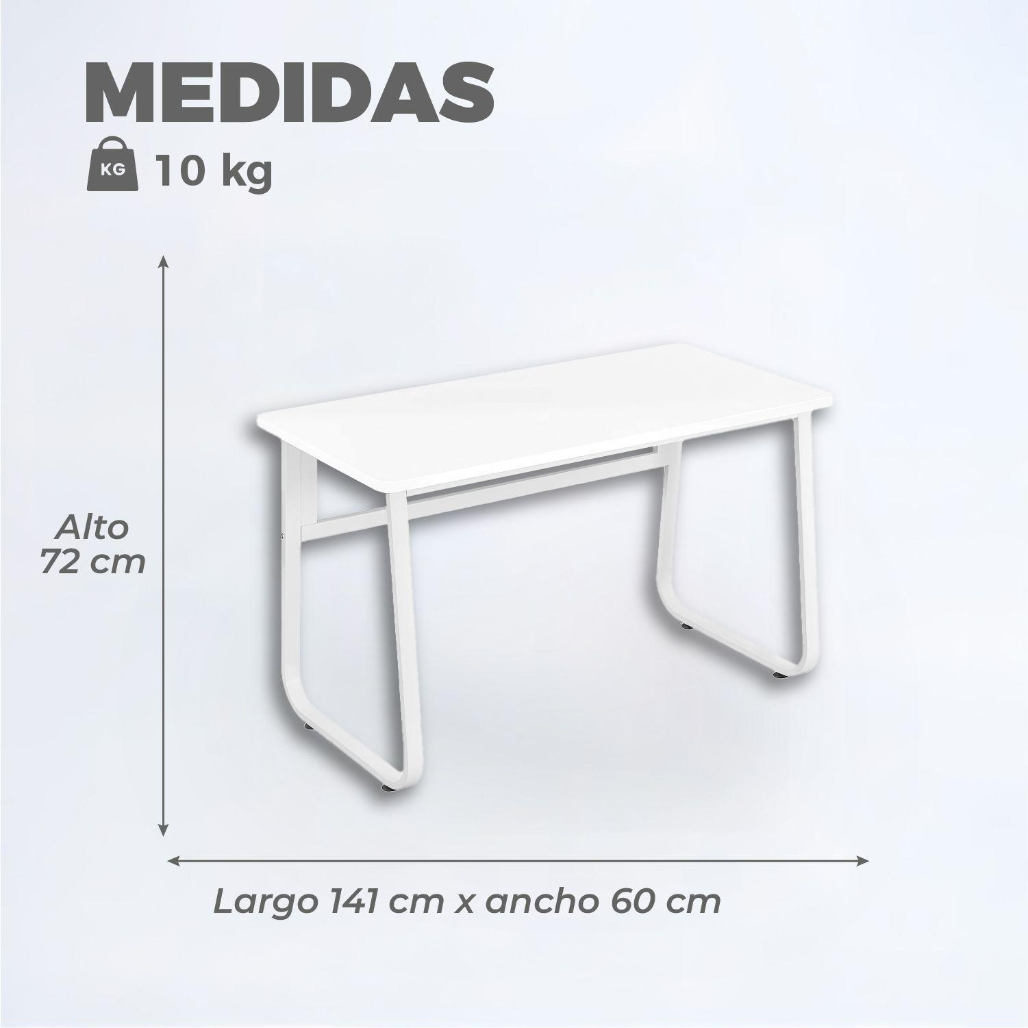 Escritorio Oficina Snow Round Leg Antideslizante 140cm-2