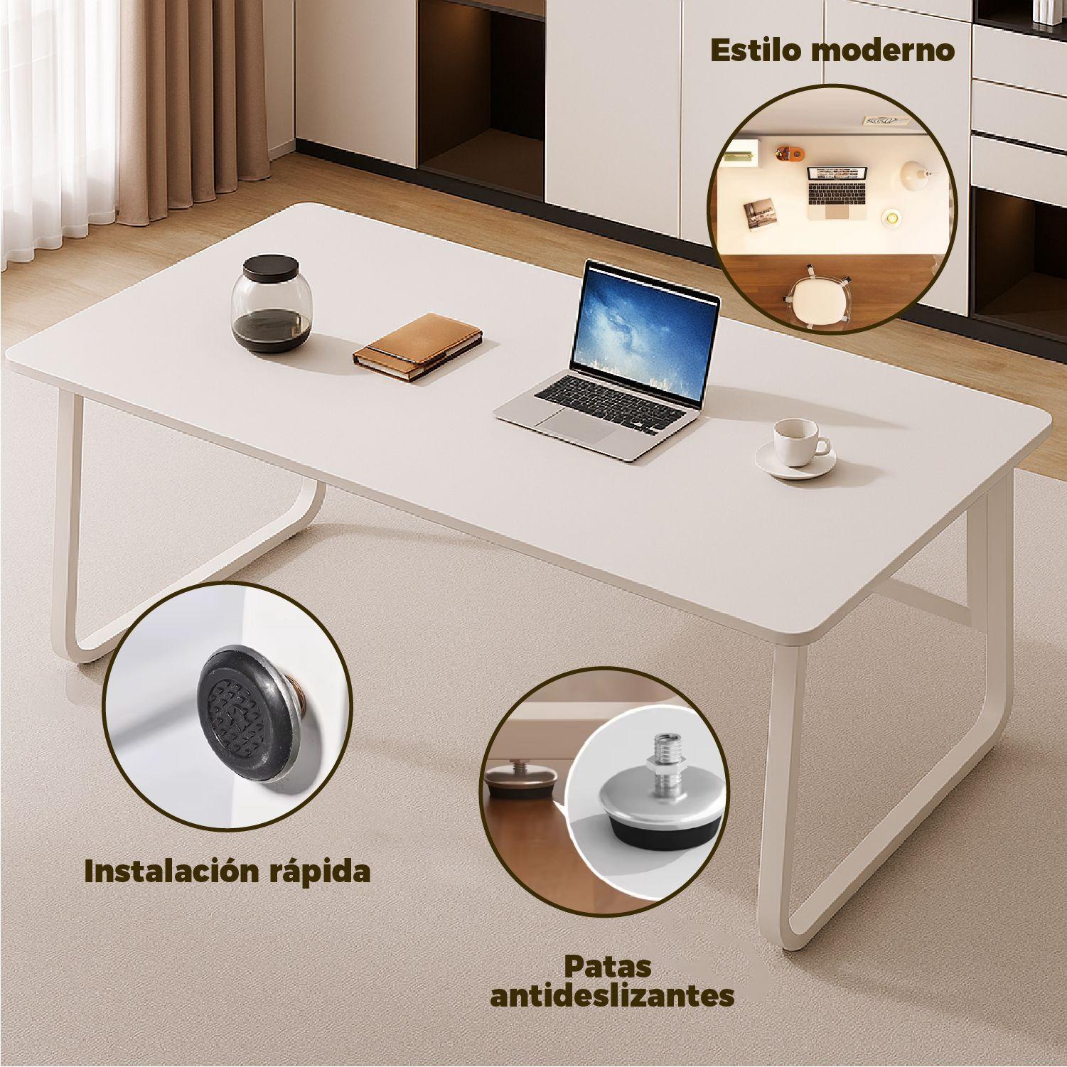 Escritorio Oficina Snow Round Leg Antideslizante 140cm-3