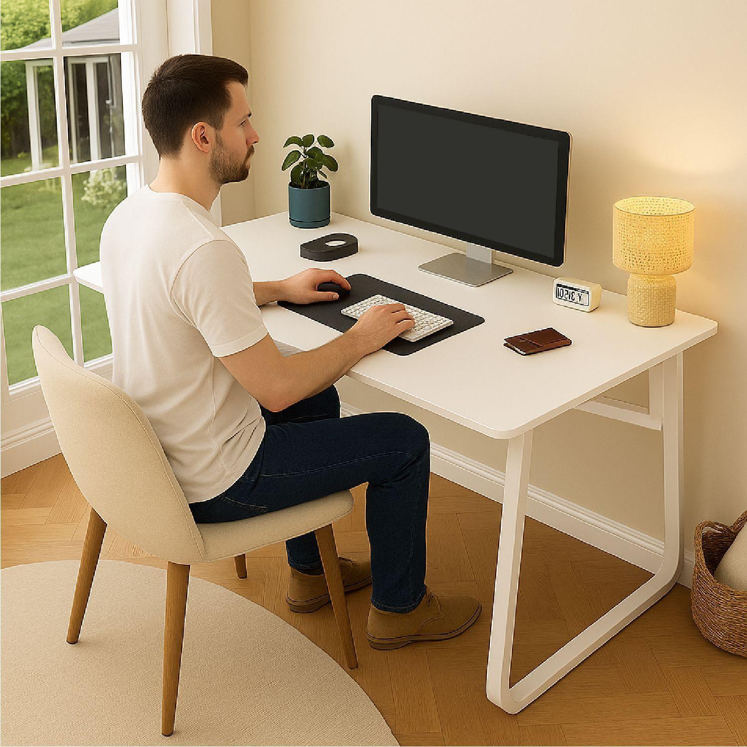 Escritorio Oficina Snow Round Leg Antideslizante 140cm-4