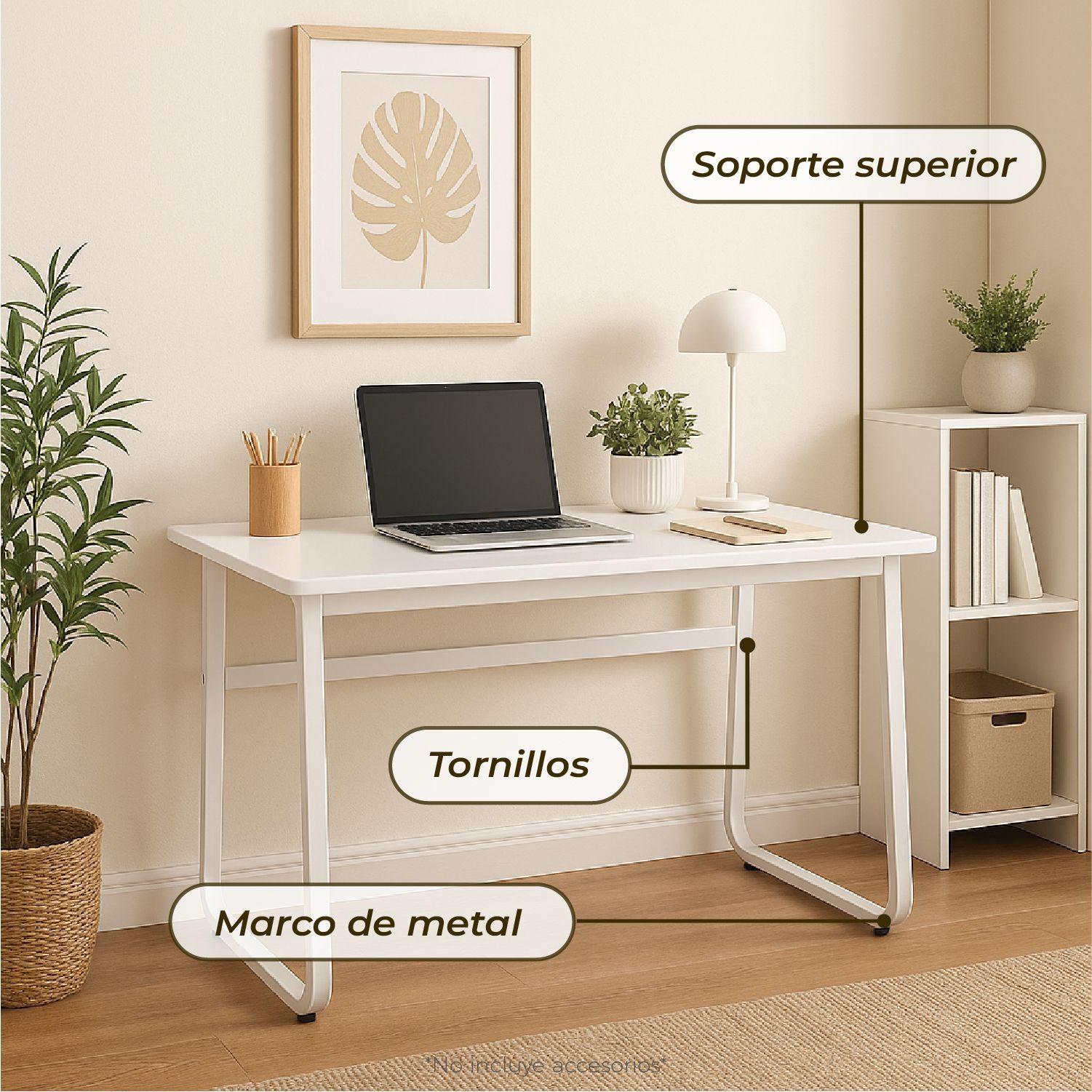 Escritorio Oficina Snow Round Leg Antideslizante 140cm-5