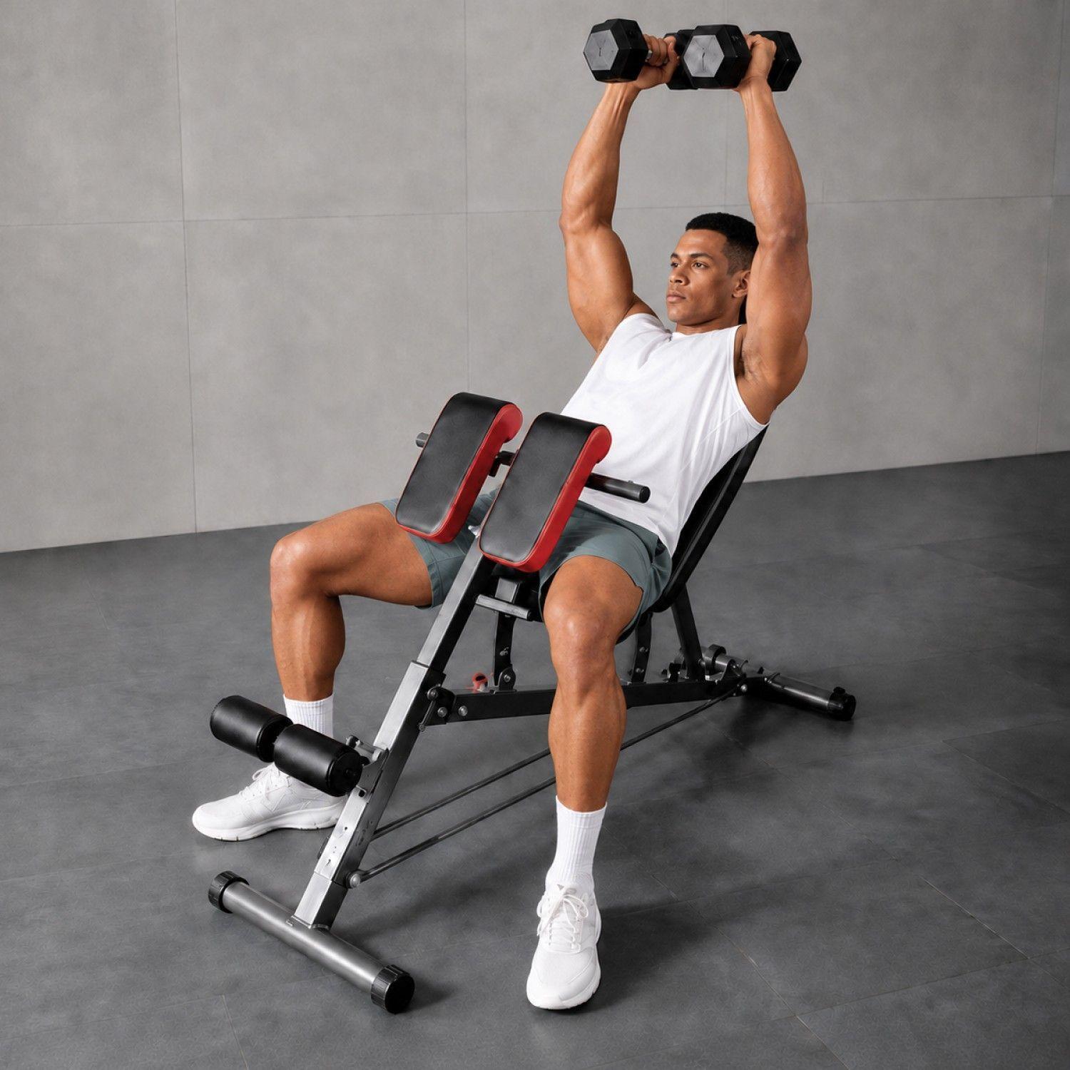 Banco Pesas Multifuncional Ajustable 7 Niveles Plegable Gym-4