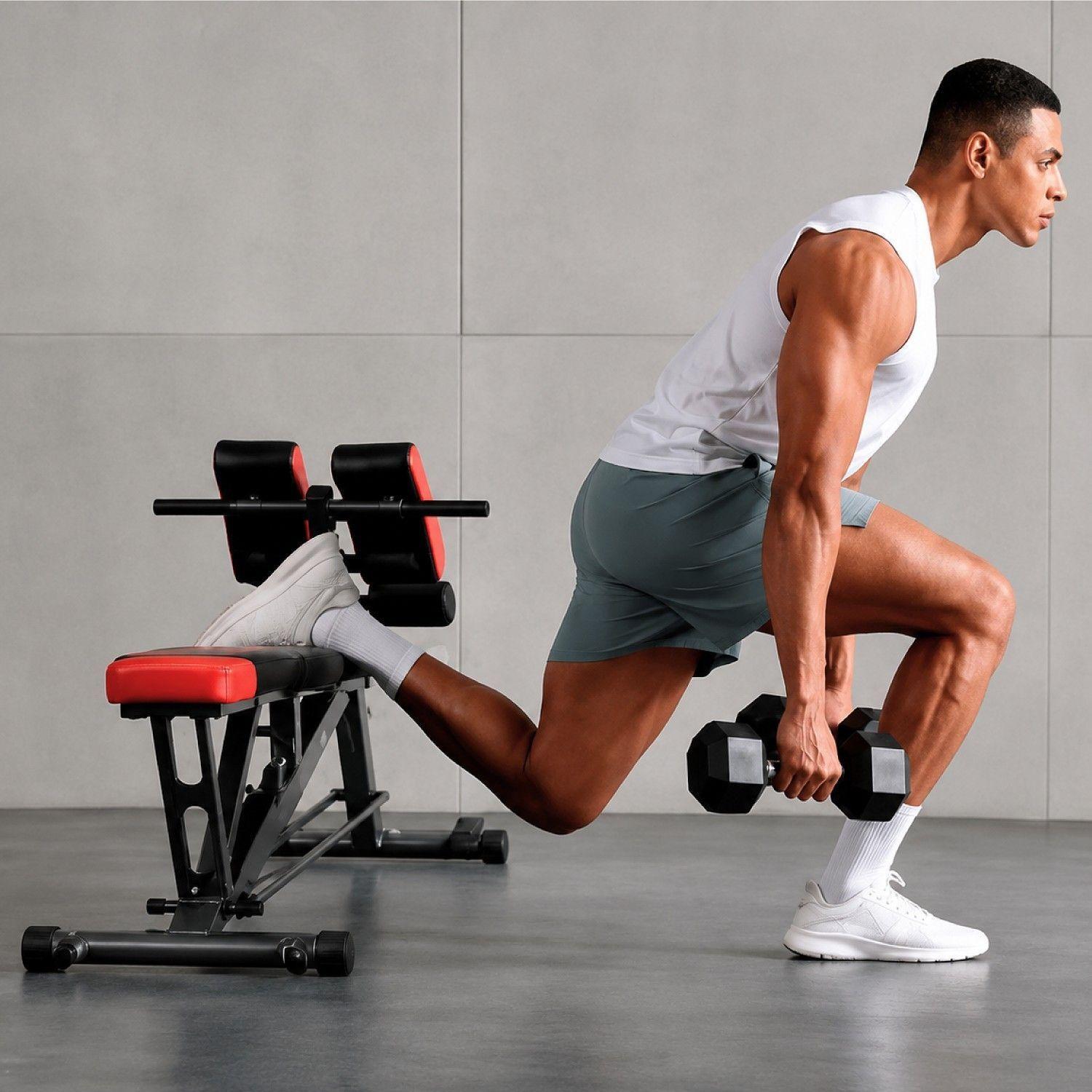 Banco Pesas Multifuncional Ajustable 7 Niveles Plegable Gym-5