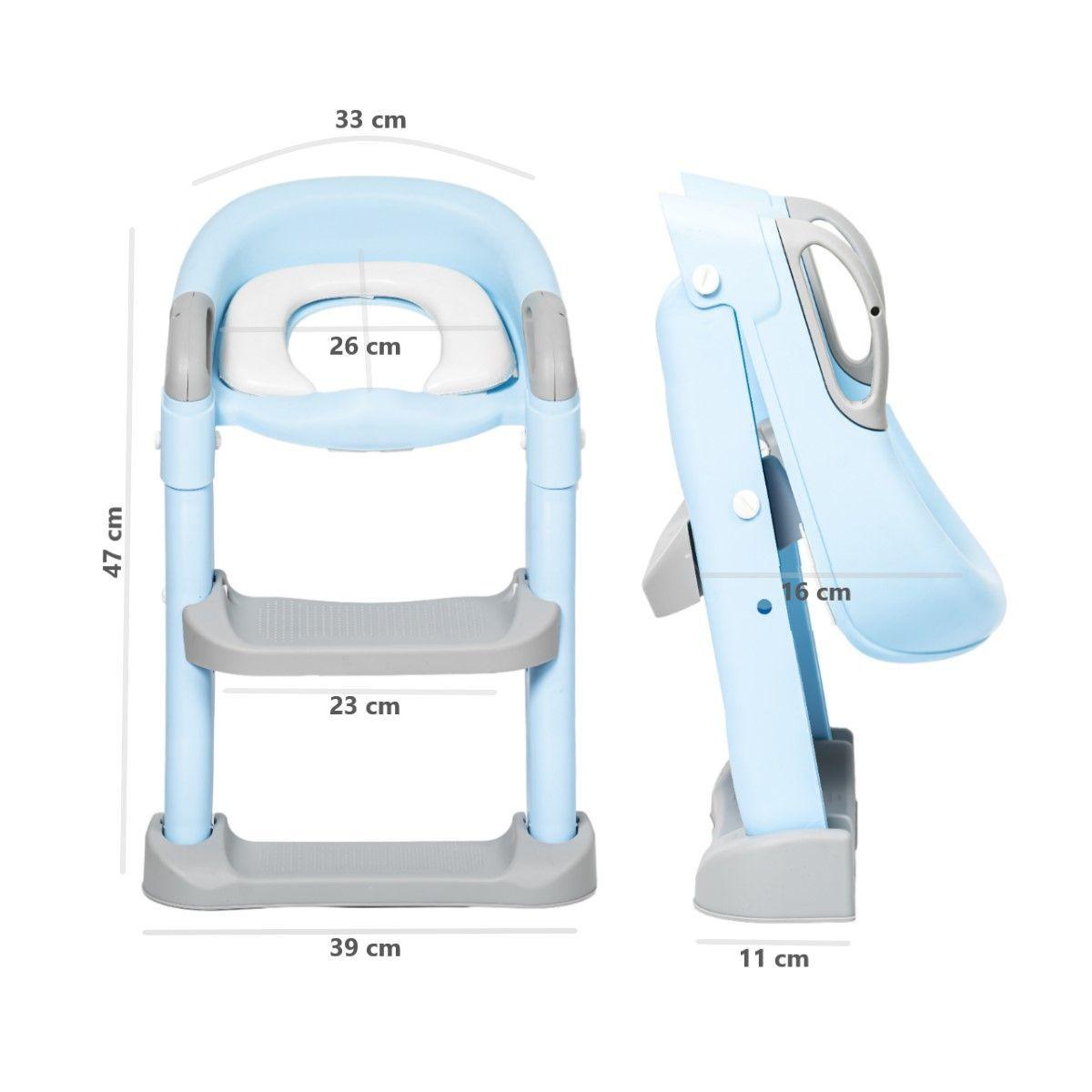 Asiento Adaptador De Baño, Escalera Pelela Niños Celeste-3
