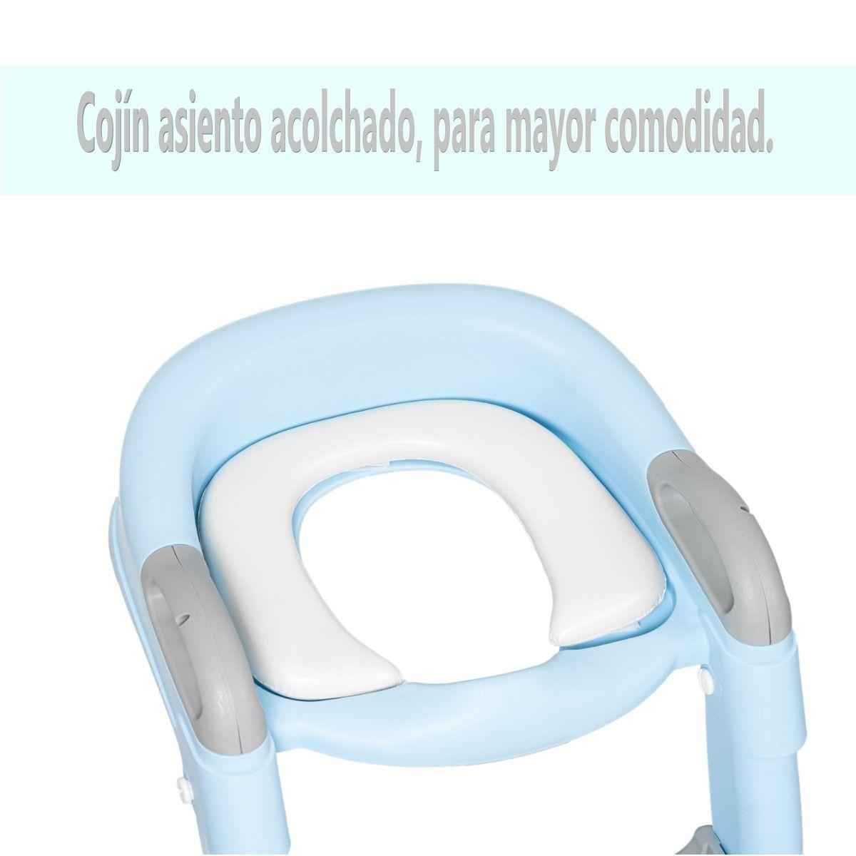 Asiento Adaptador De Baño, Escalera Pelela Niños Celeste-4