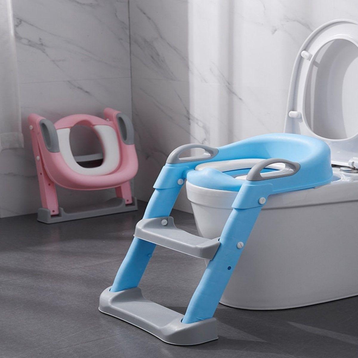 Asiento Adaptador De Baño, Escalera Pelela Niños Celeste-6