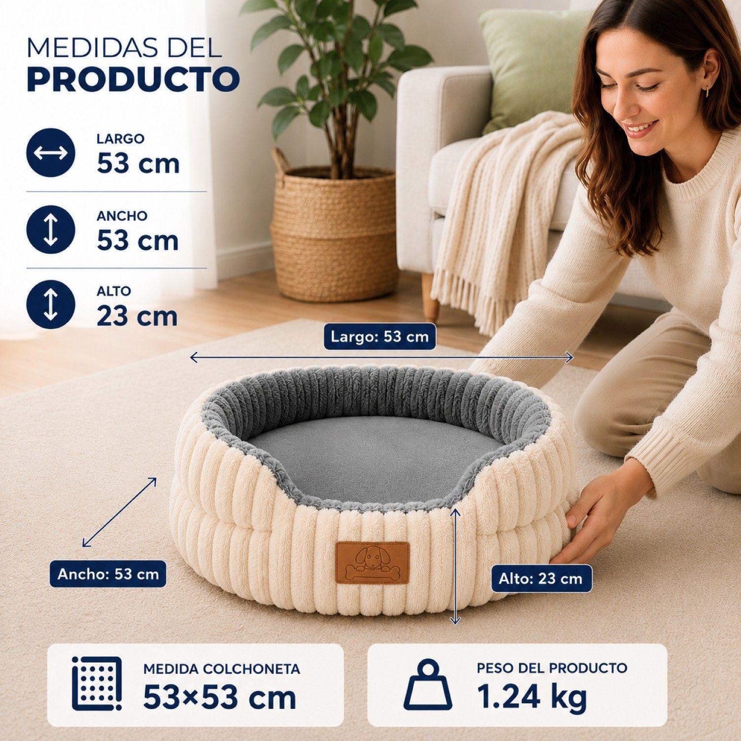 Cama Antiestres Ergonomica Antideslizante Mascotas 53cm-2