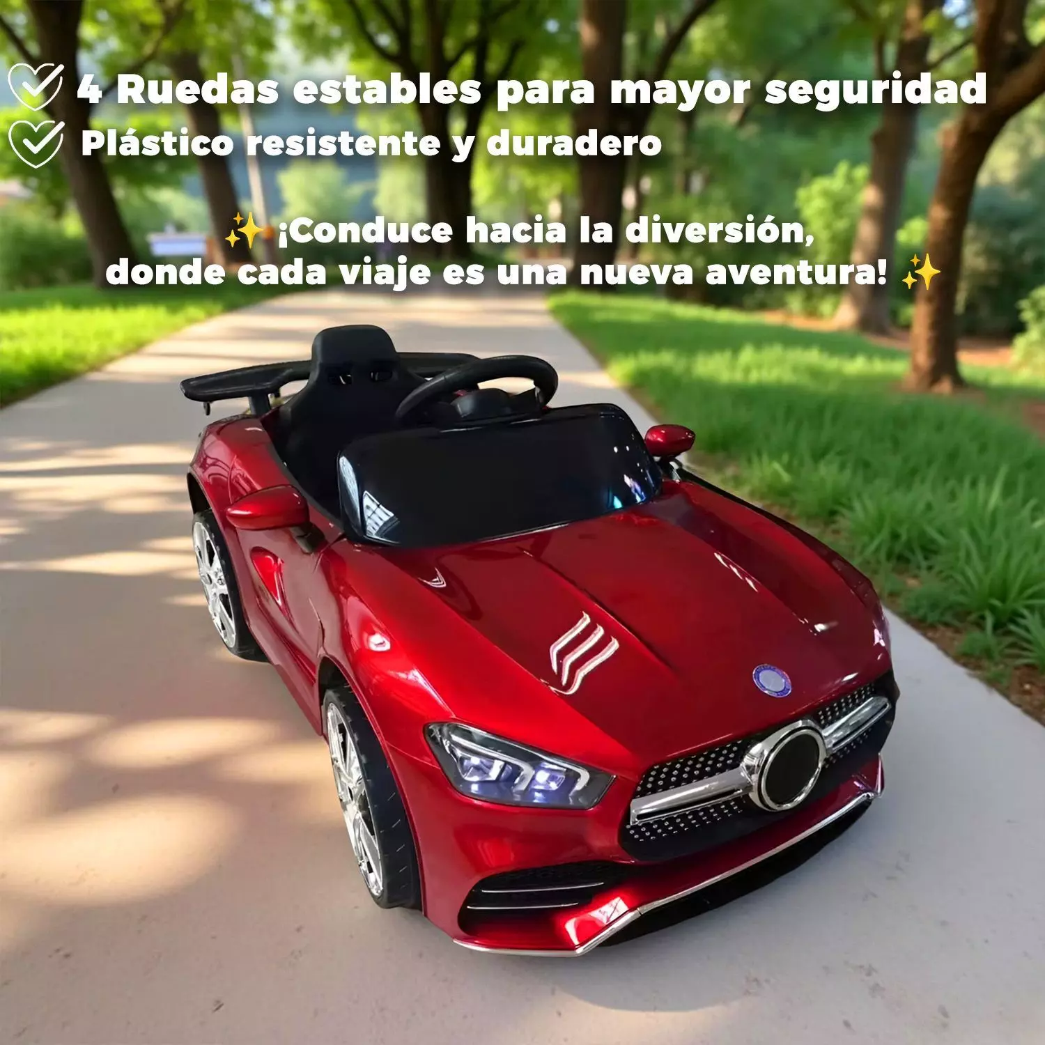 Auto Electrico Mercedes Con Control Remoto Luces y Sonido.-3