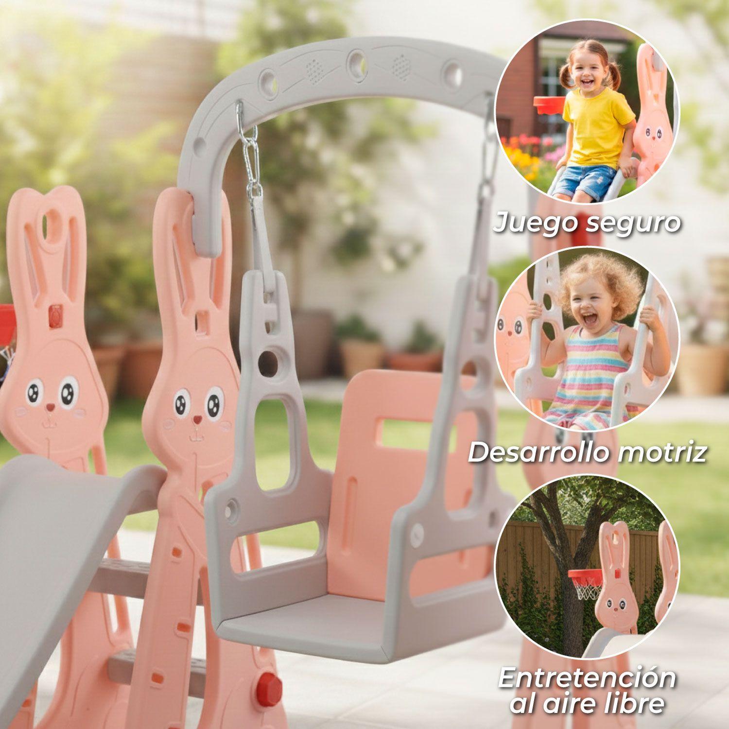 Resbalin Columpio 3 en 1 + Aro Basket, Centro de Juegos-3