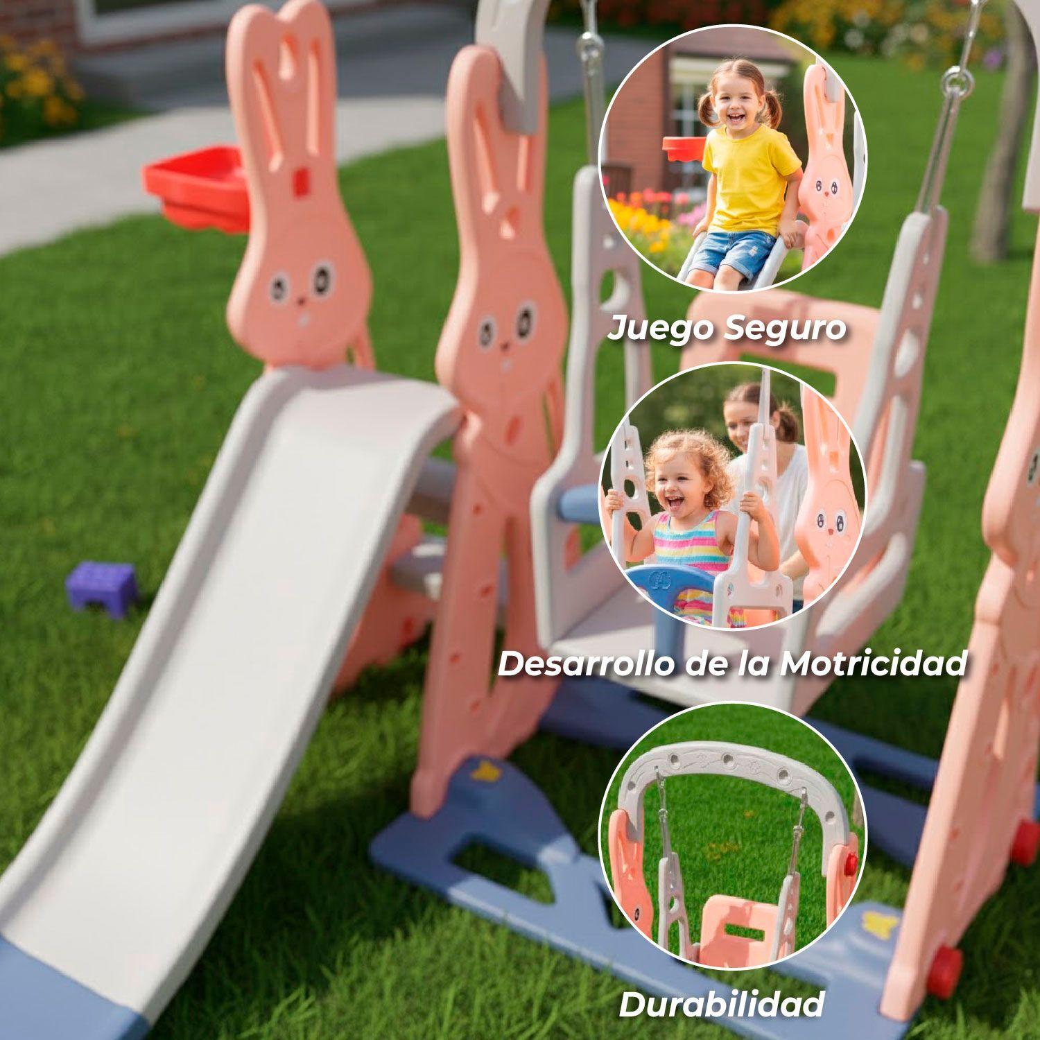 Resbalin Columpio 3 en 1 + Aro Basket, Centro de Juegos-3