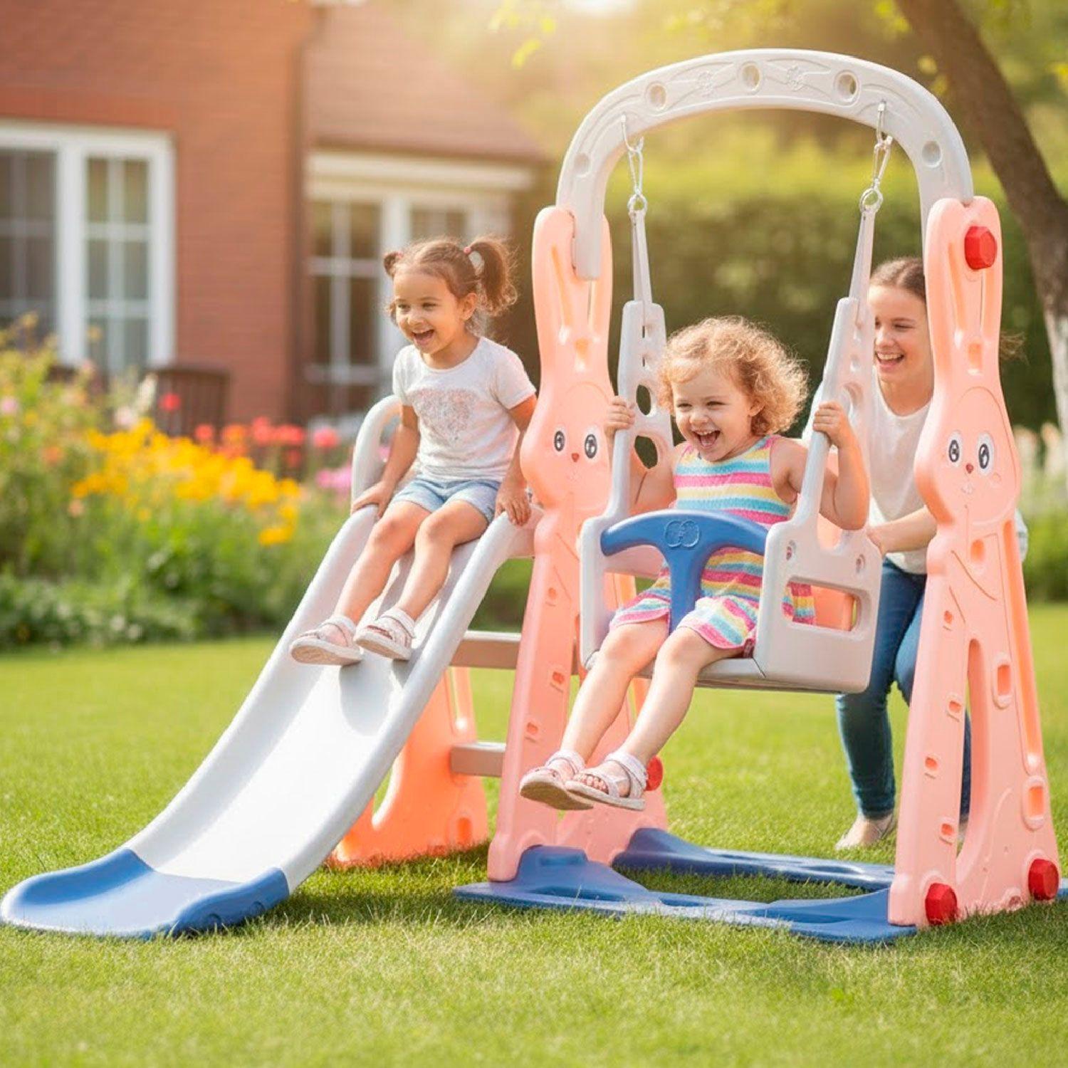 Resbalin Columpio 3 en 1 + Aro Basket, Centro de Juegos-4