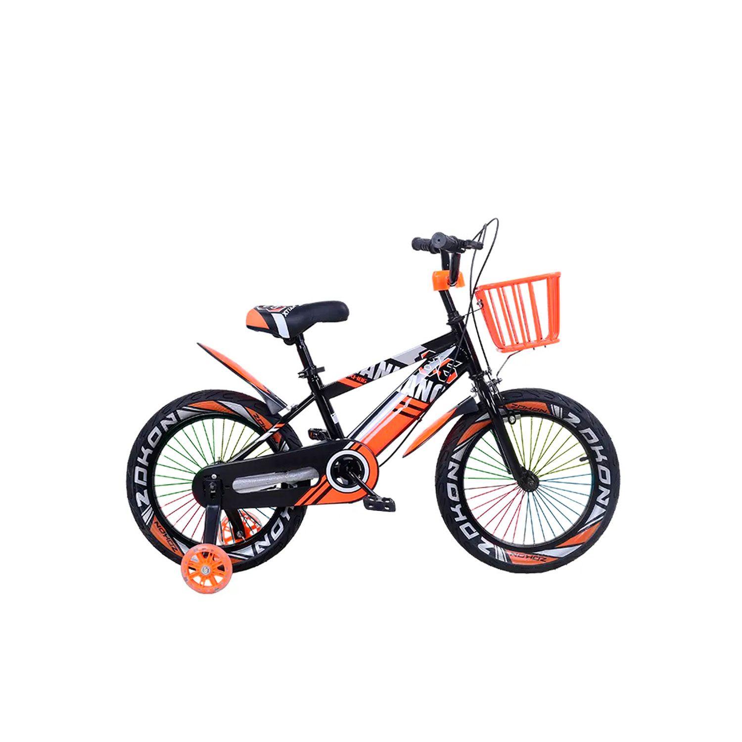 Bicicleta de montaña para Niños Luces LED y Colores Aro 12 Naranja-0