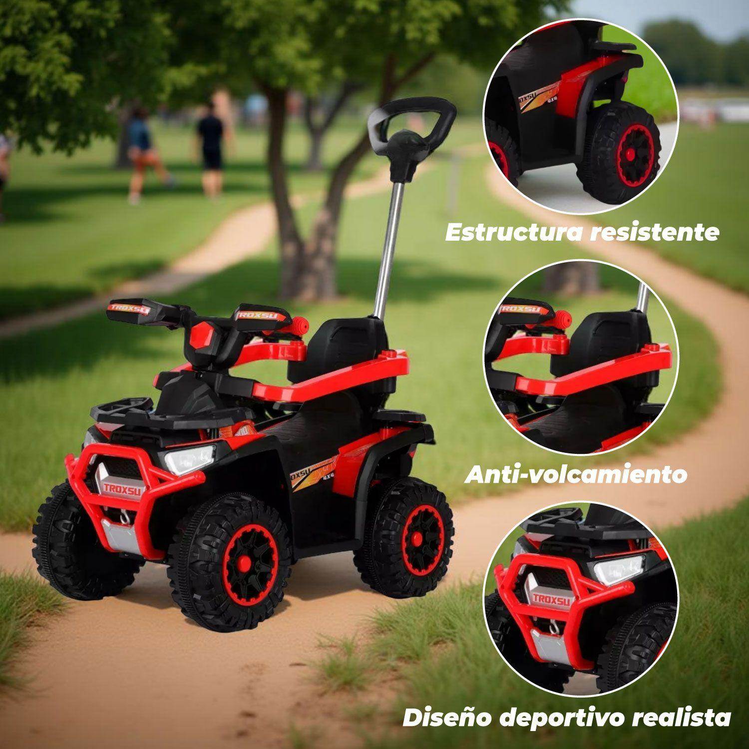 Moto Niños Cuatrimoto Eléctrica Todo Terreno Mango Direccional-3
