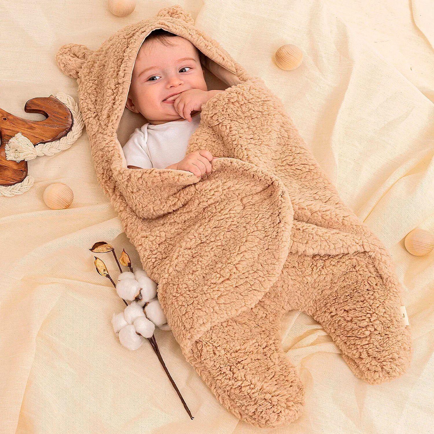 Manta Bebe Premium Recien Nacido Enterito Suave Osito-3