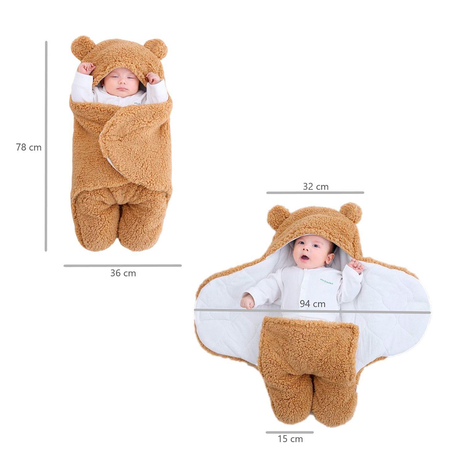 Manta Bebe Premium Recien Nacido Enterito Suave Osito-4