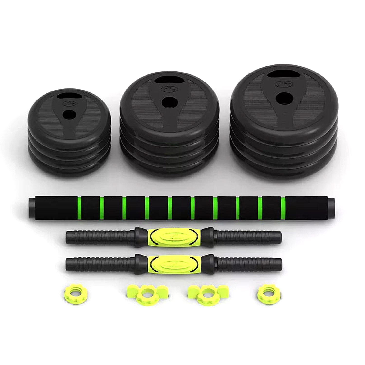 Juego De Mancuernas De 30 Kg Con Union Light Green-5