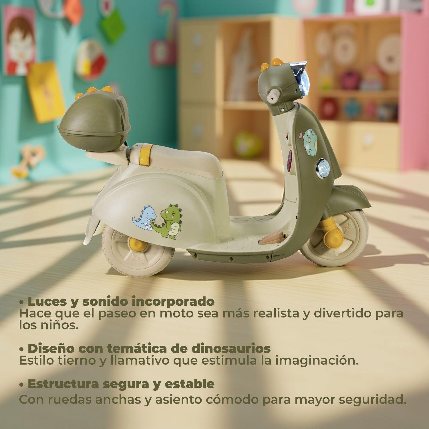 Moto Vespa Eléctrica Infantil DinoRide con Maletin -2